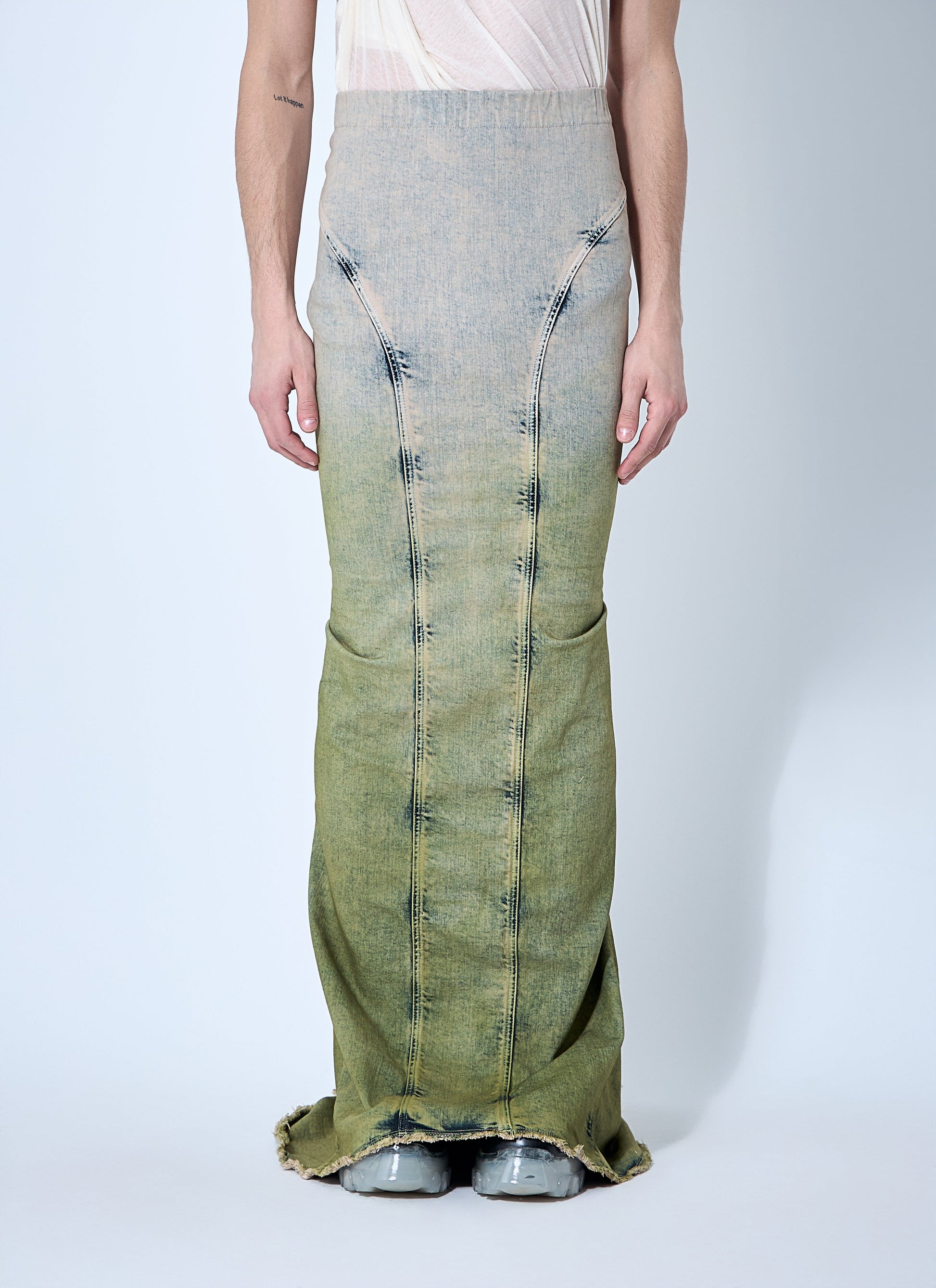 Moncler X Rick Owens Women Acid Degrade Al Maxi Skirt Moncler x Rick Owens