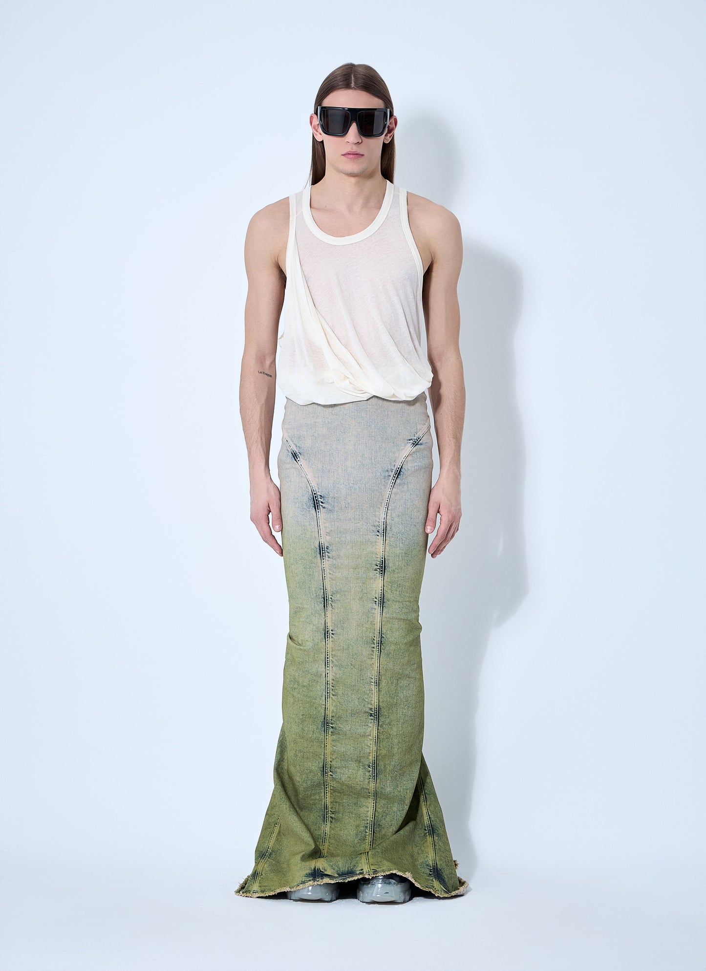 Moncler X Rick Owens Women Acid Degrade Al Maxi Skirt Moncler x Rick Owens