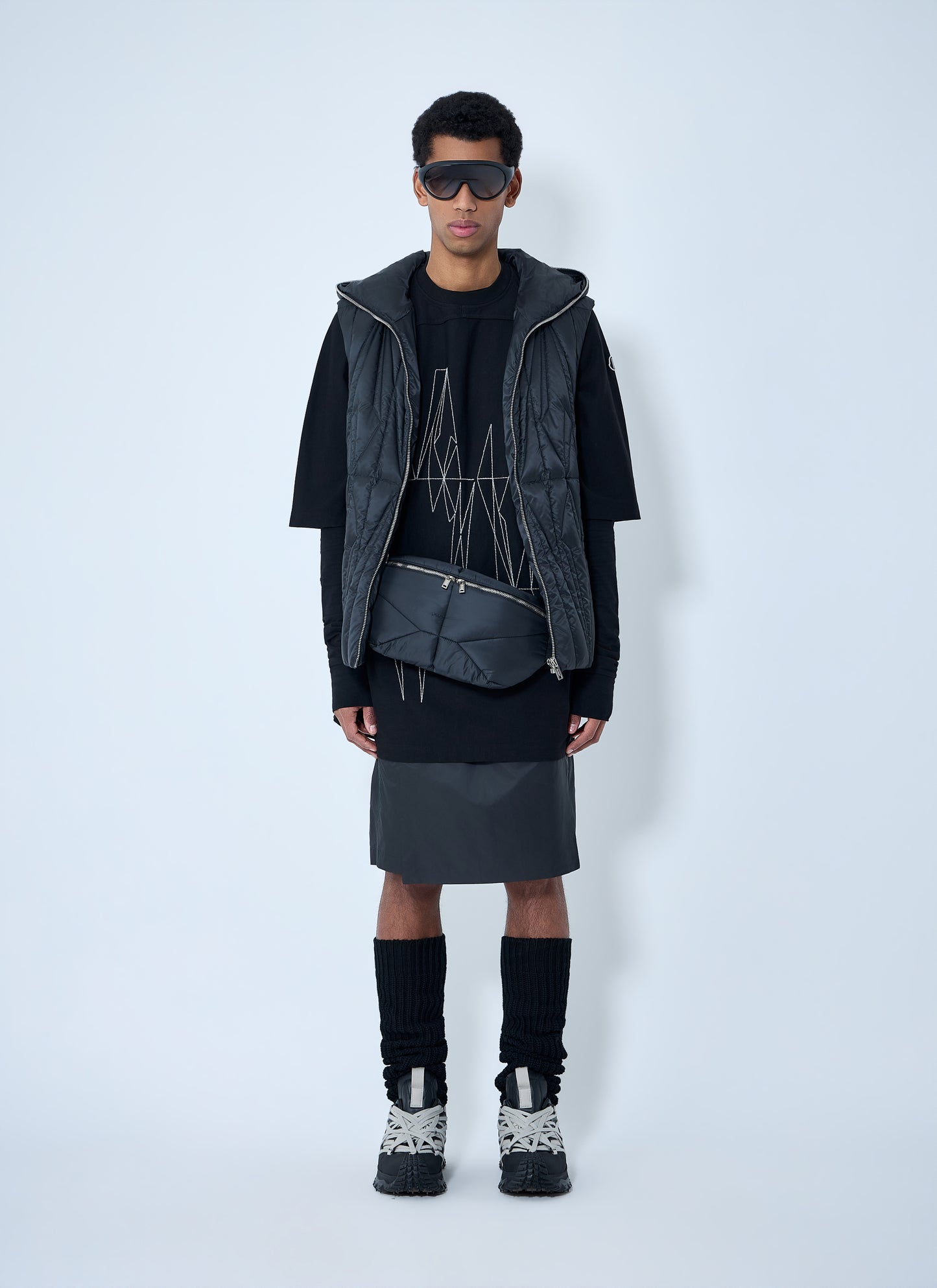 Moncler + Rick Owens Men Geocamo Flight Quilted Hooded Gilet MONCLER