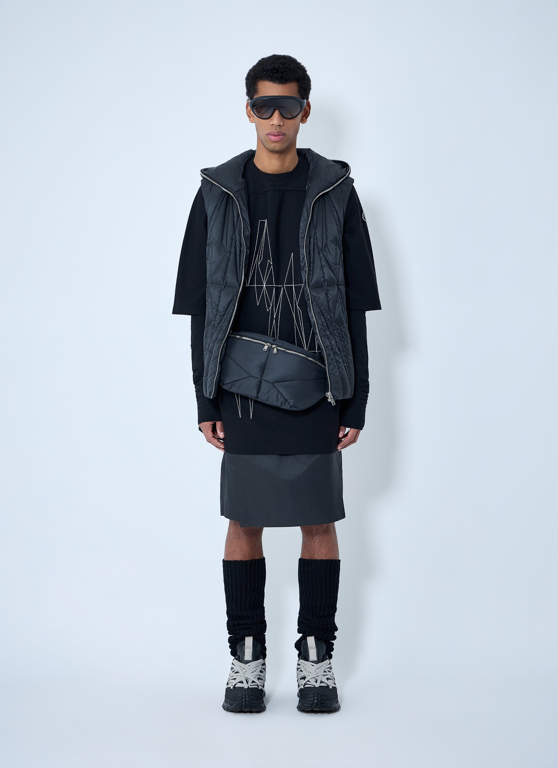 Moncler + Rick Owens Women Geocamo Flight Quilted Hooded Gilet MONCLER