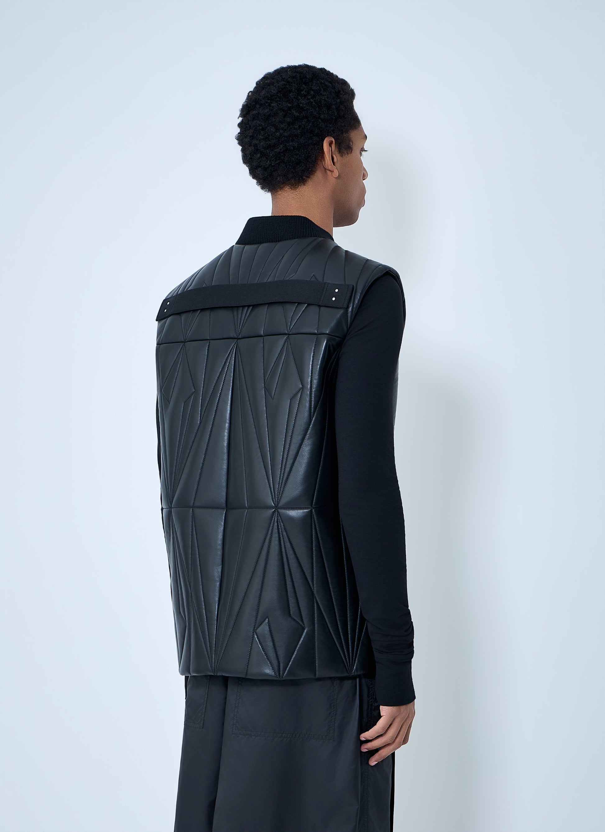 Moncler + Rick Owens Women Geocamo Flight Leather Hooded Gilet MONCLER