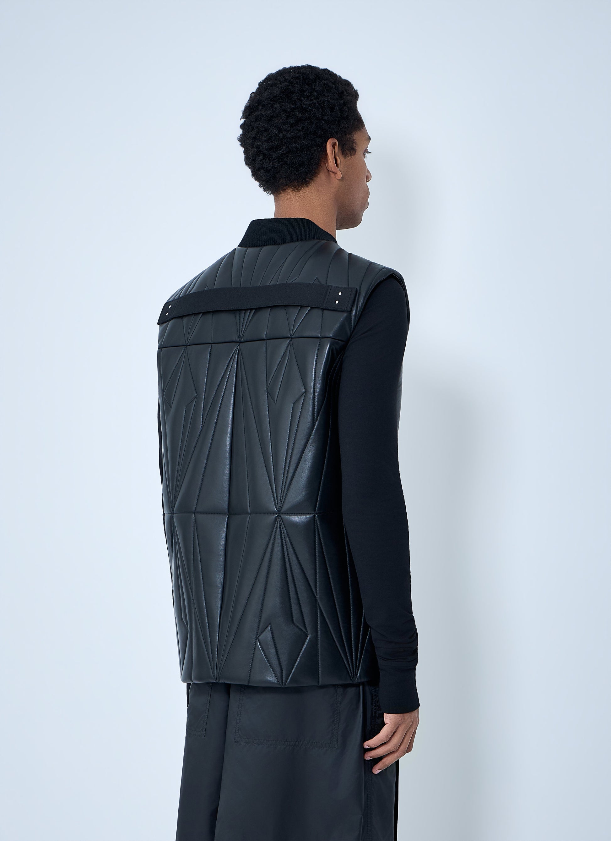 Moncler + Rick Owens Men Geocamo Flight Leather Hooded Gilet MONCLER