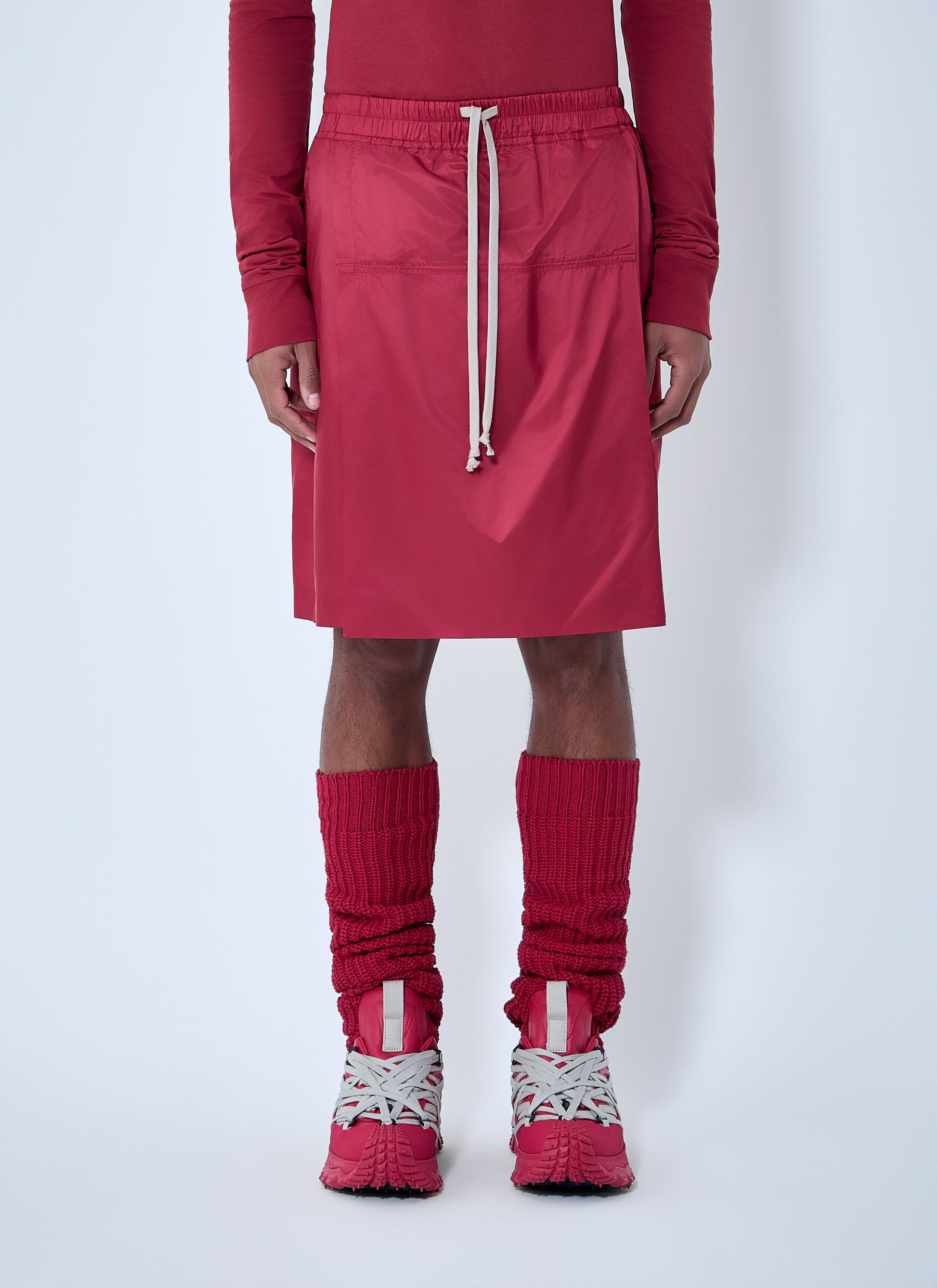 Moncler + Rick Owens Men Drawstring Midi Kilt Shorts MONCLER