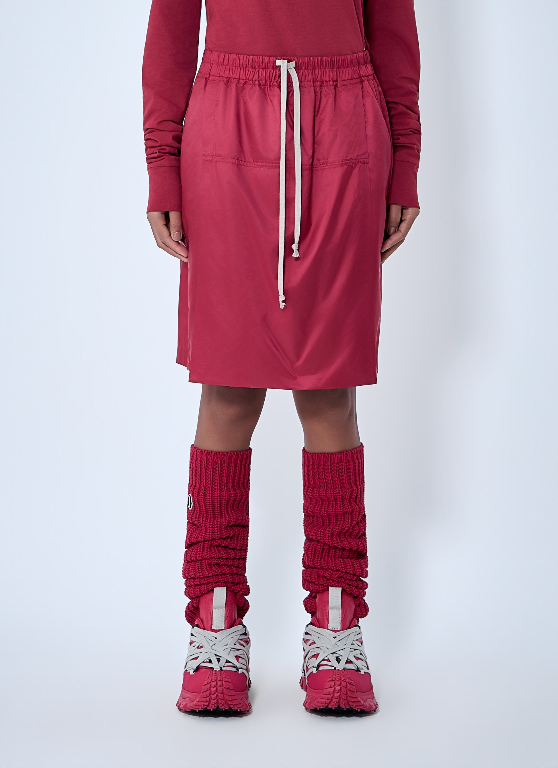 Moncler + Rick Owens Women Drawstring Midi Kilt Shorts MONCLER