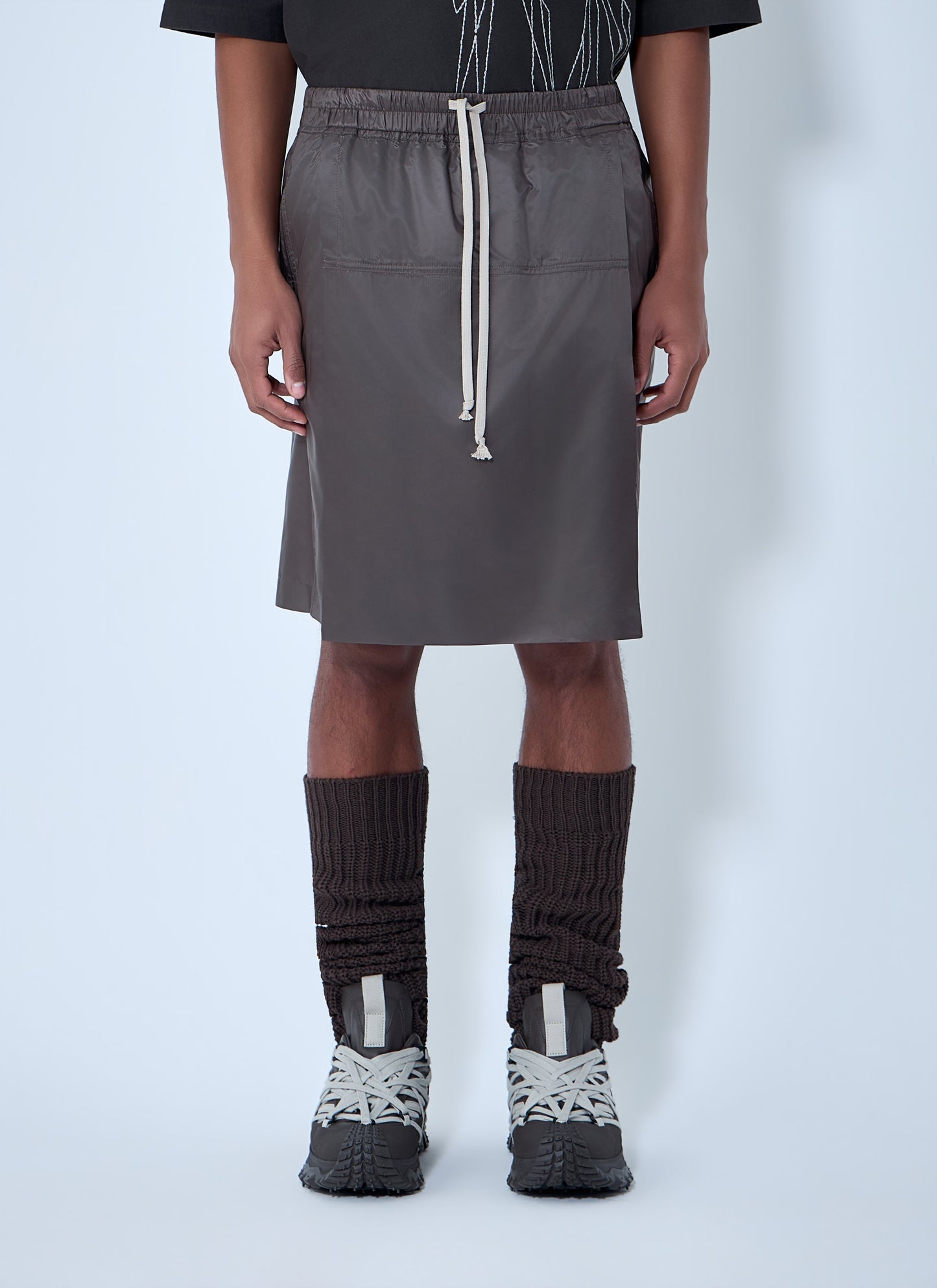 Moncler + Rick Owens Men Drawstring Midi Kilt Shorts MONCLER