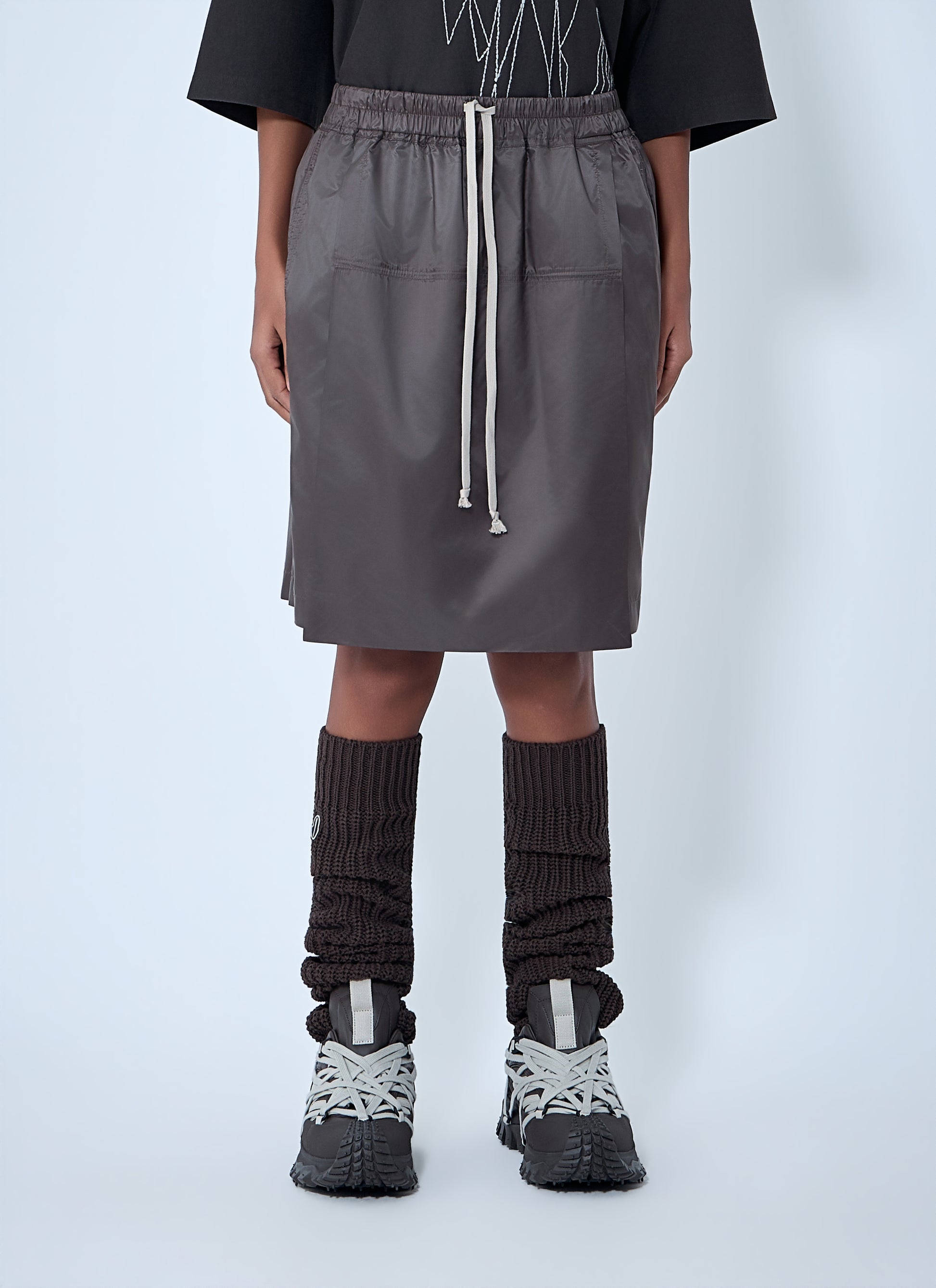 Moncler + Rick Owens Women Drawstring Midi Kilt Shorts MONCLER