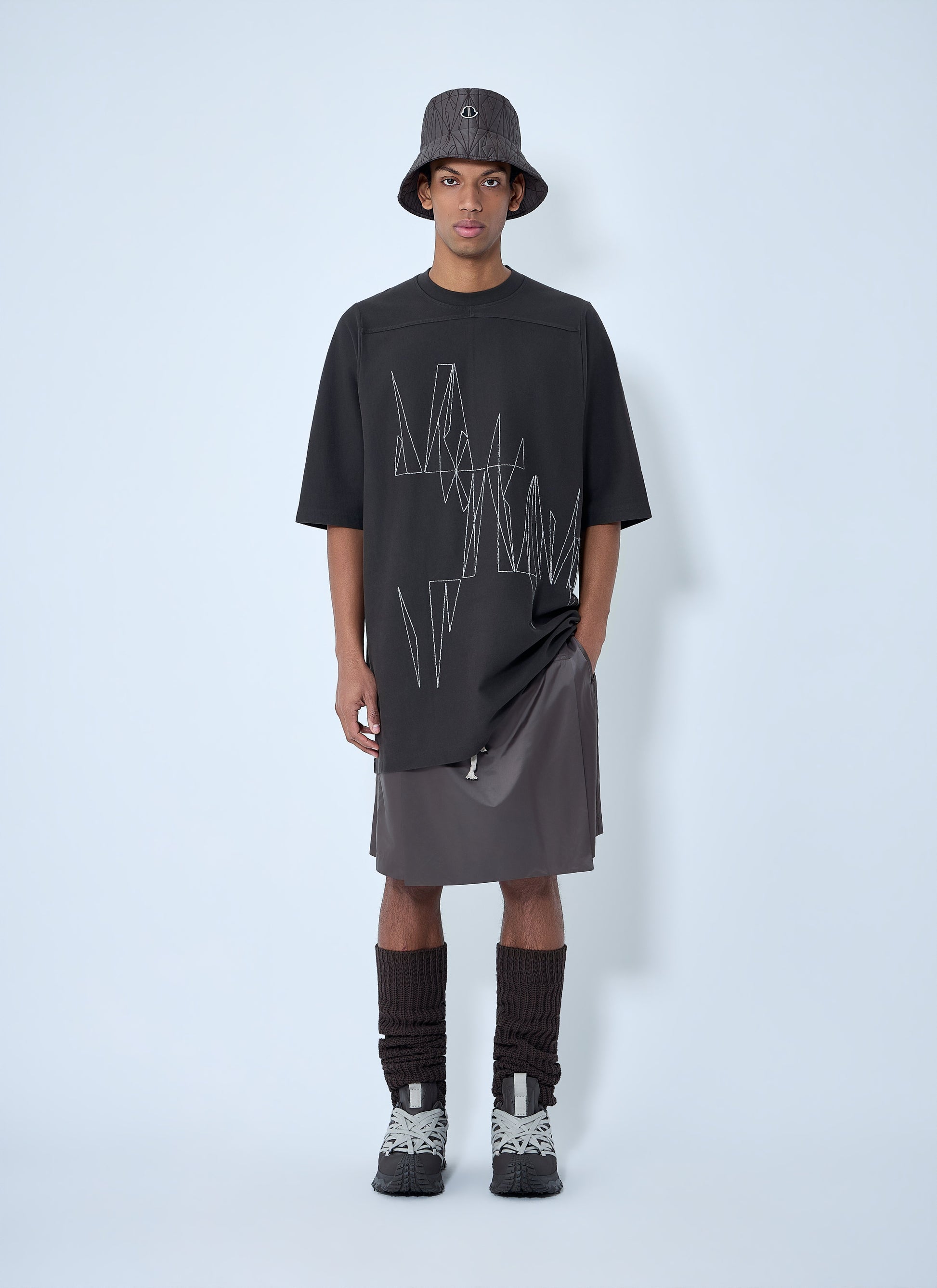 Moncler + Rick Owens Men Drawstring Midi Kilt Shorts MONCLER