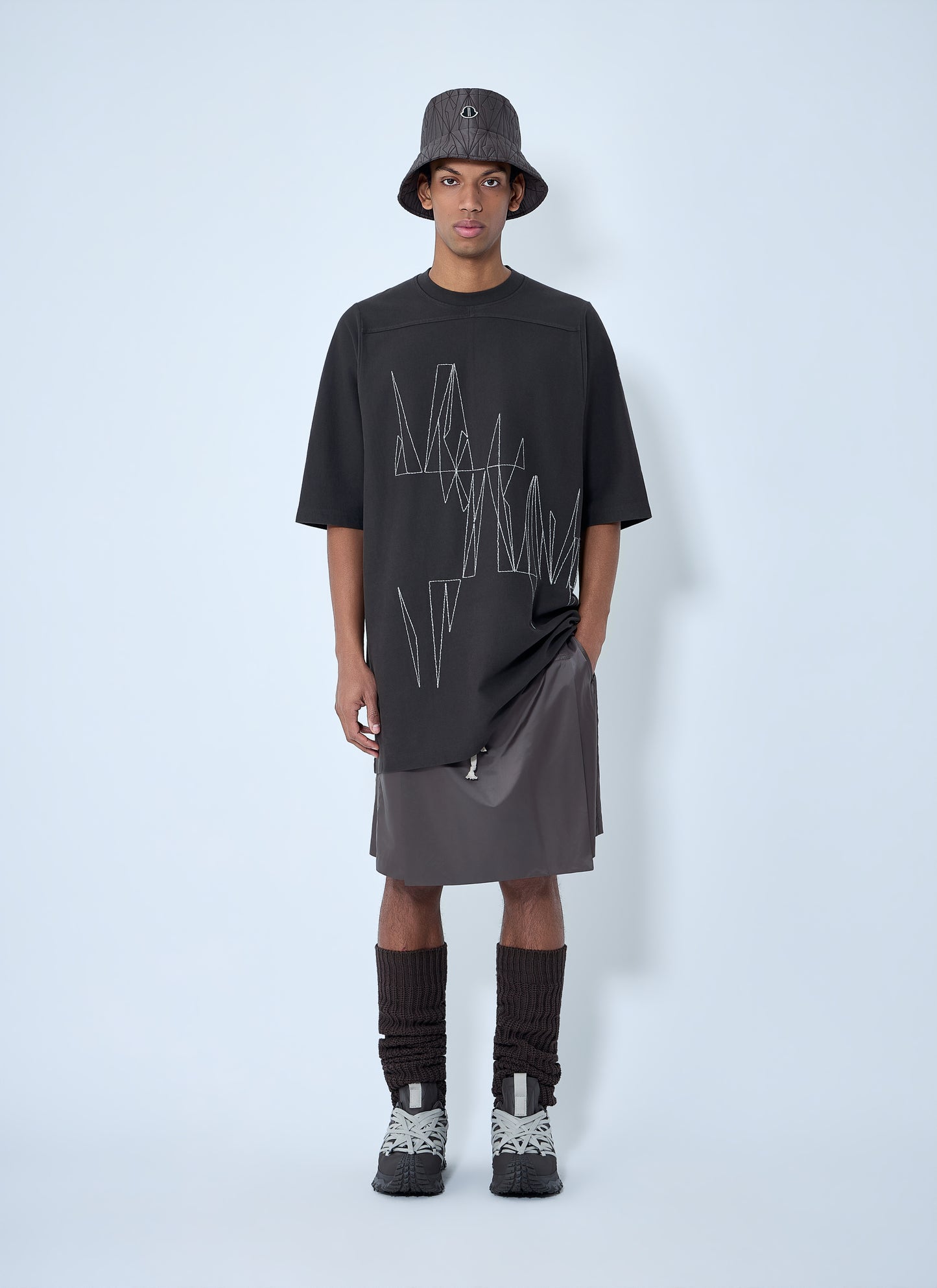 Moncler + Rick Owens Women Drawstring Midi Kilt Shorts MONCLER