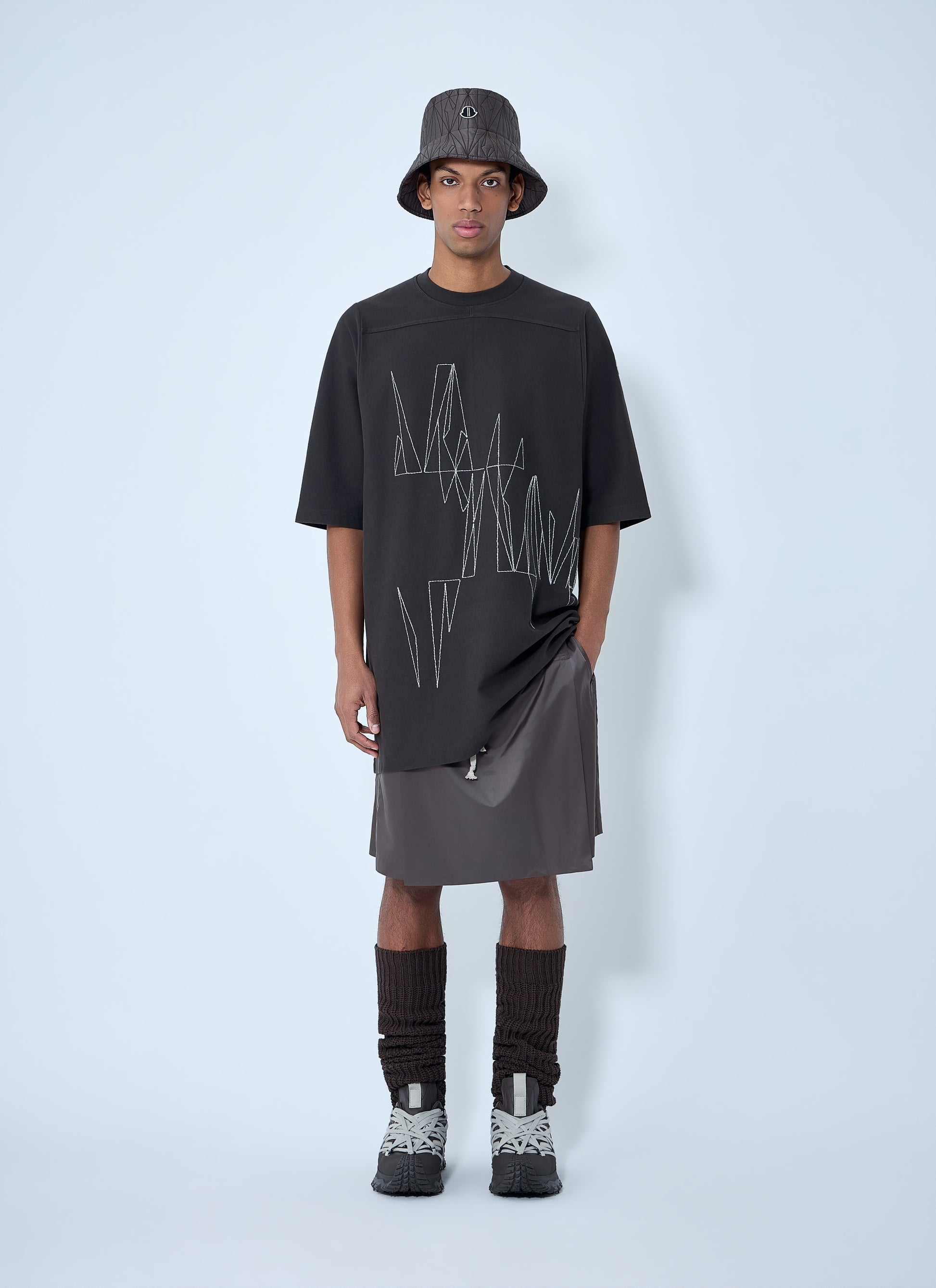 Moncler + Rick Owens Women Drawstring Midi Kilt Shorts MONCLER