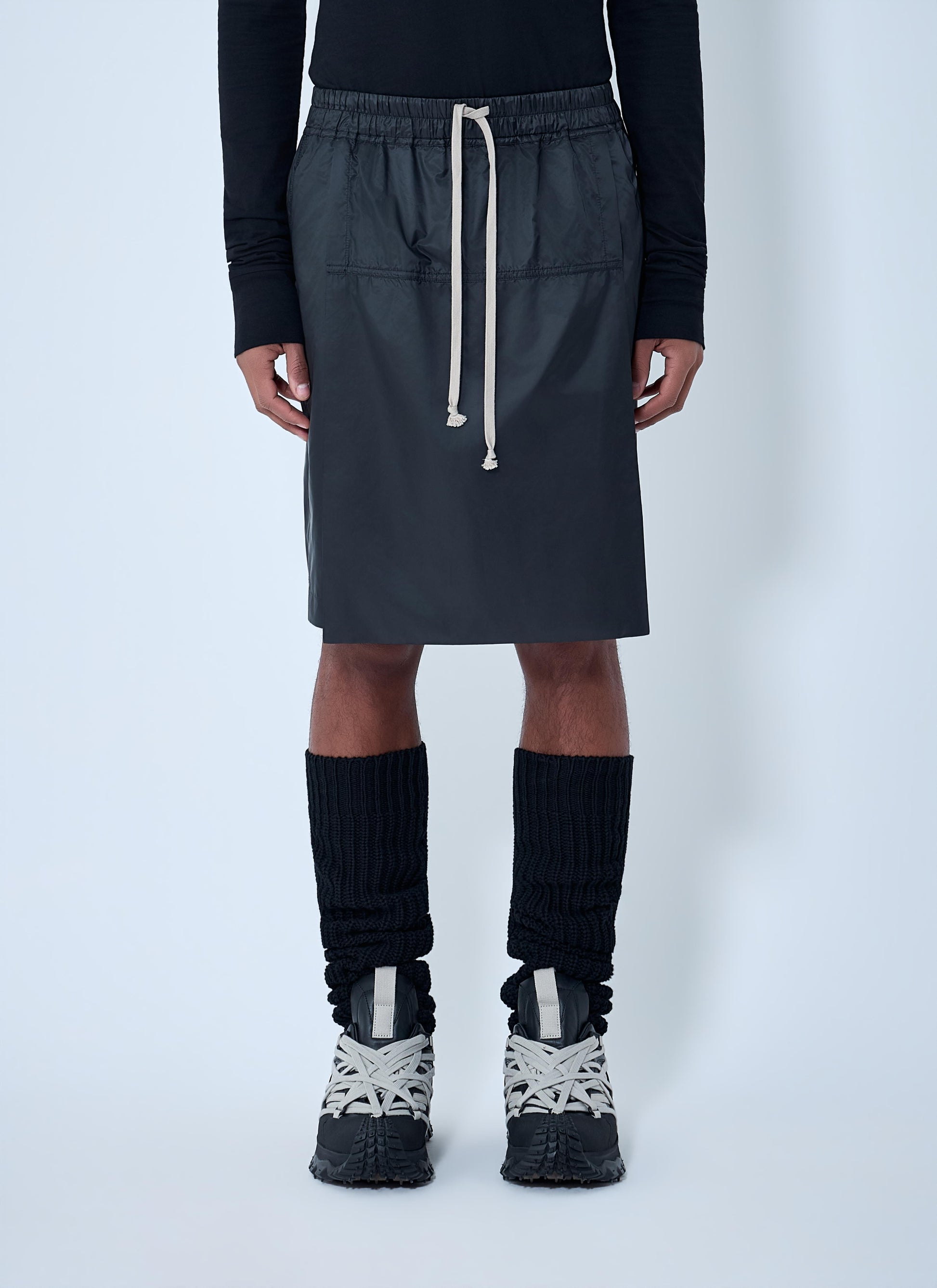 Moncler + Rick Owens Women Drawstring Midi Kilt Shorts MONCLER