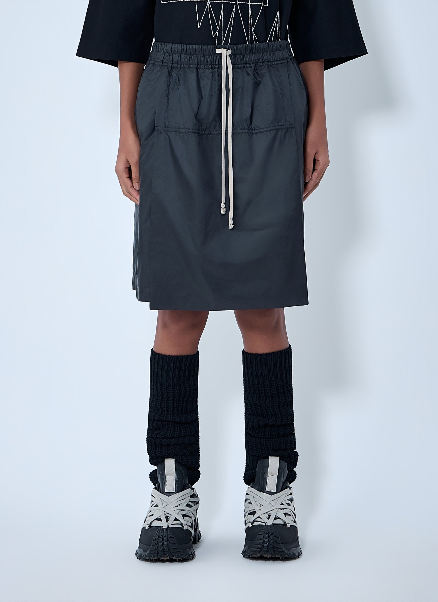Moncler + Rick Owens Women Drawstring Midi Kilt Shorts MONCLER