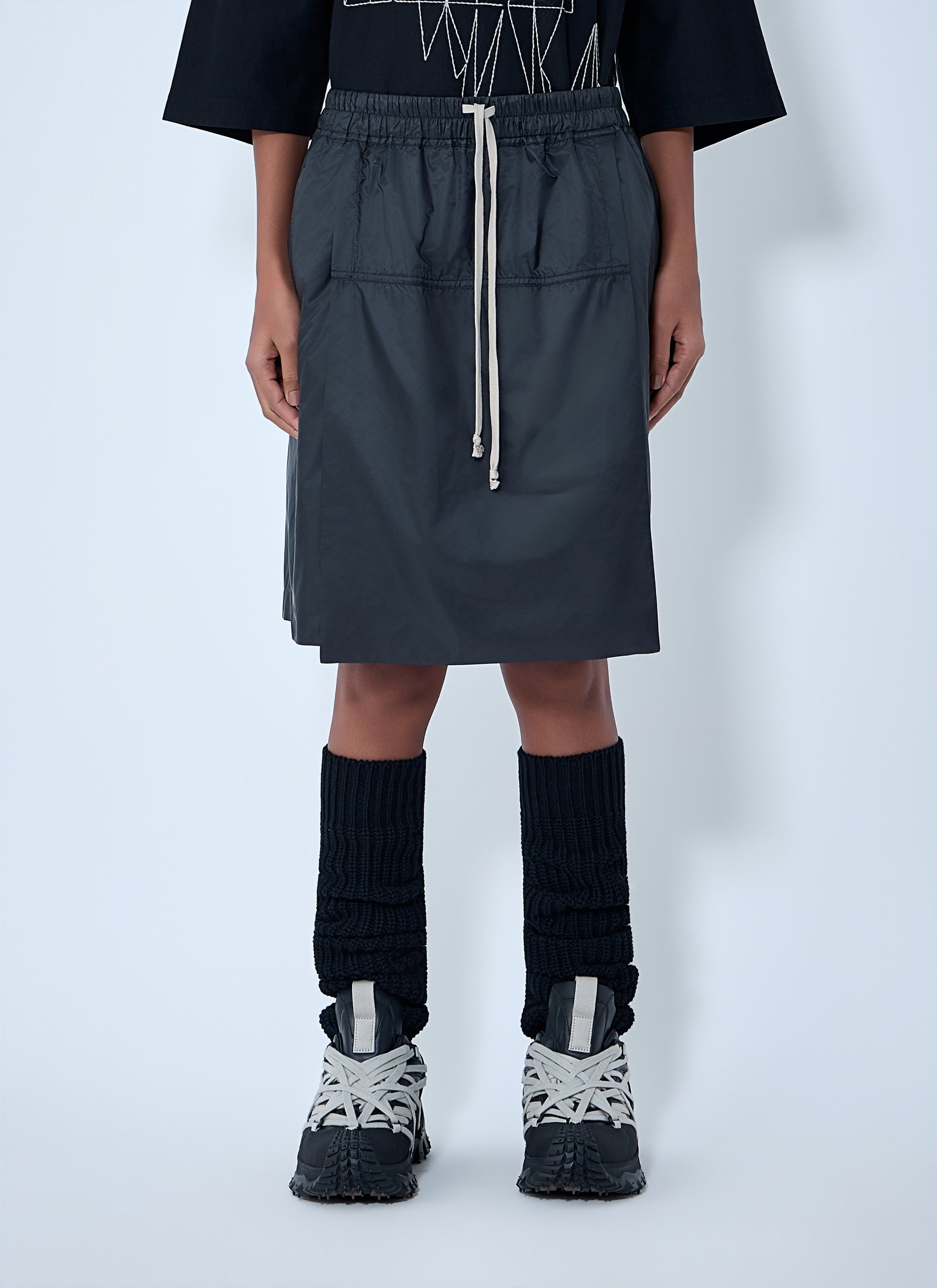 Moncler + Rick Owens Women Drawstring Midi Kilt Shorts MONCLER