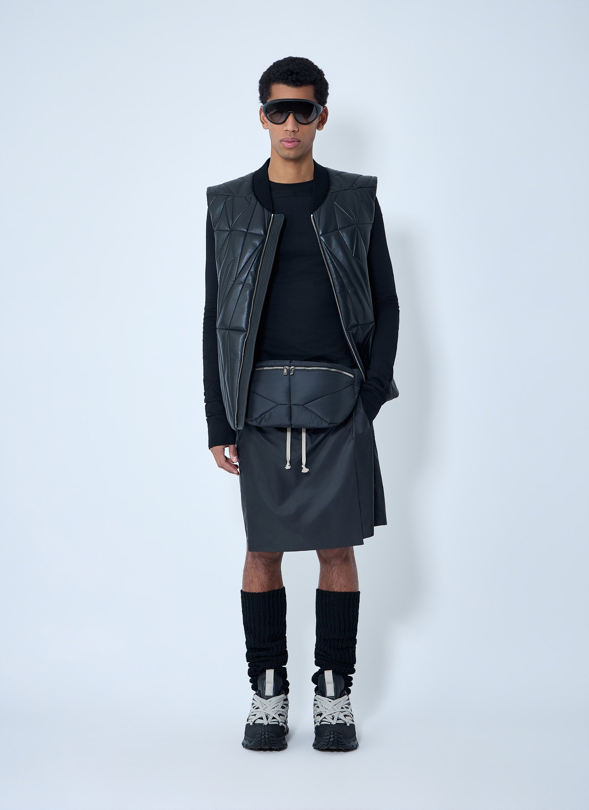 Moncler + Rick Owens Men Drawstring Midi Kilt Shorts MONCLER