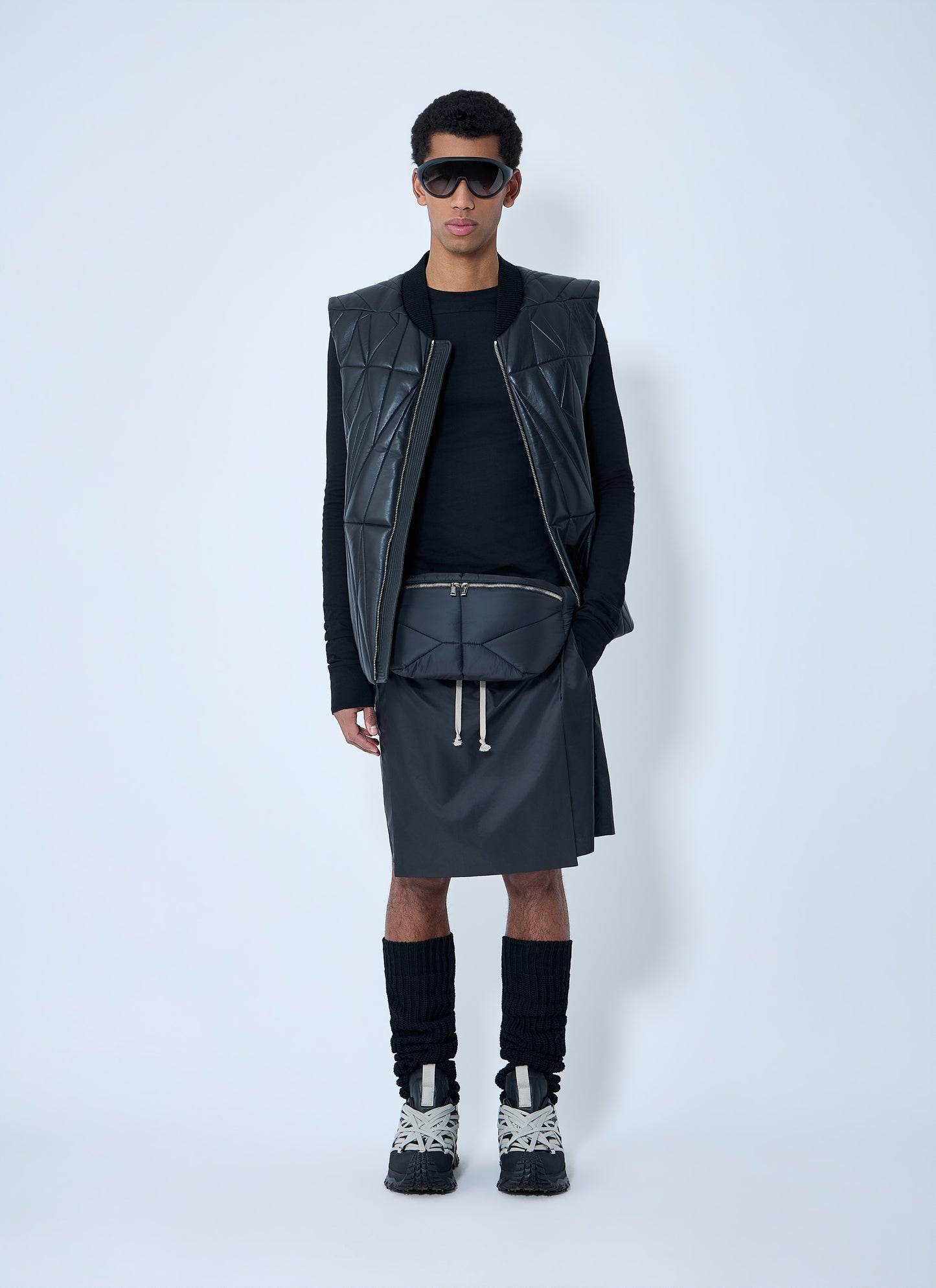 Moncler + Rick Owens Women Drawstring Midi Kilt Shorts MONCLER