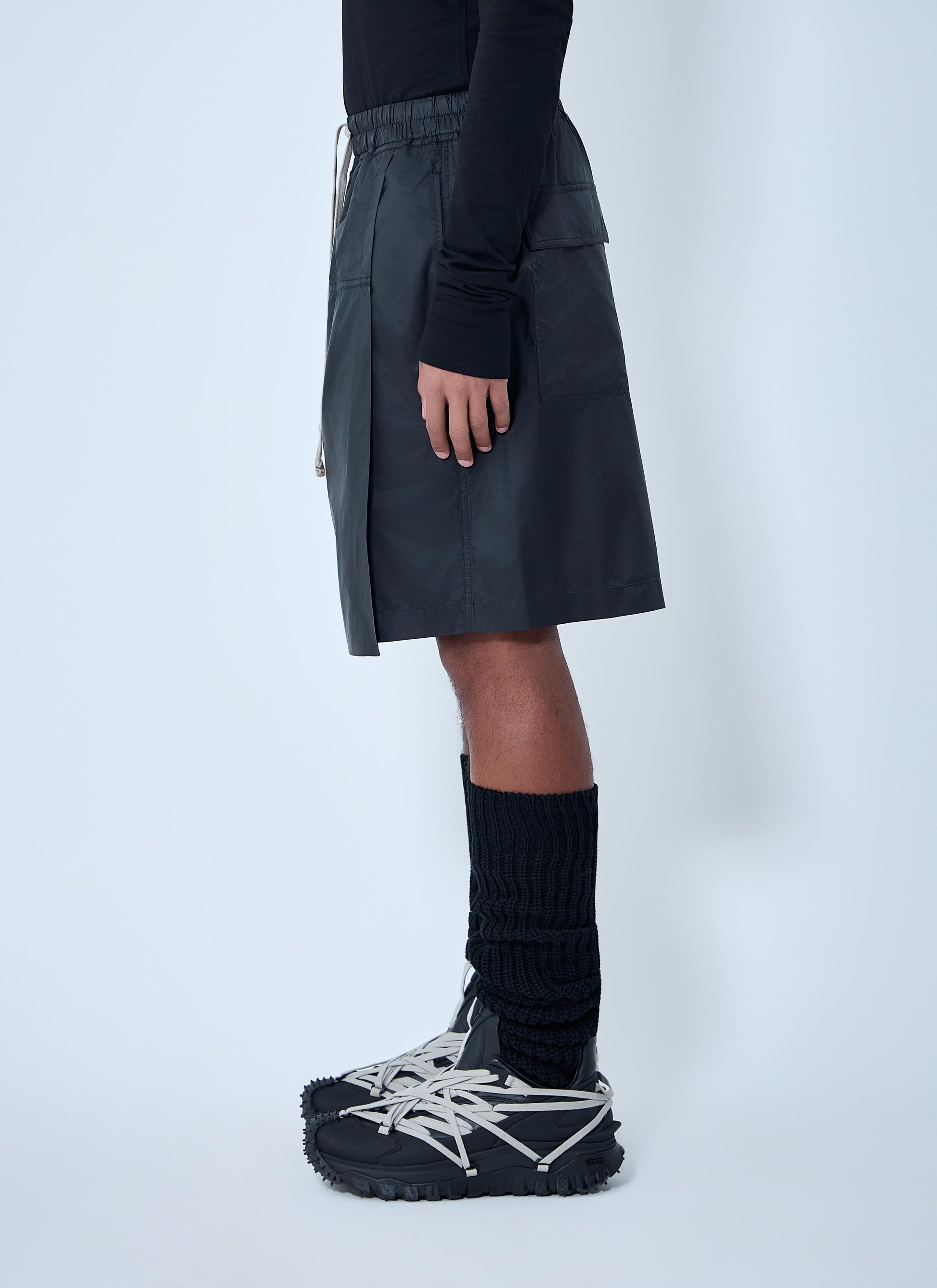 Moncler + Rick Owens Women Drawstring Midi Kilt Shorts MONCLER