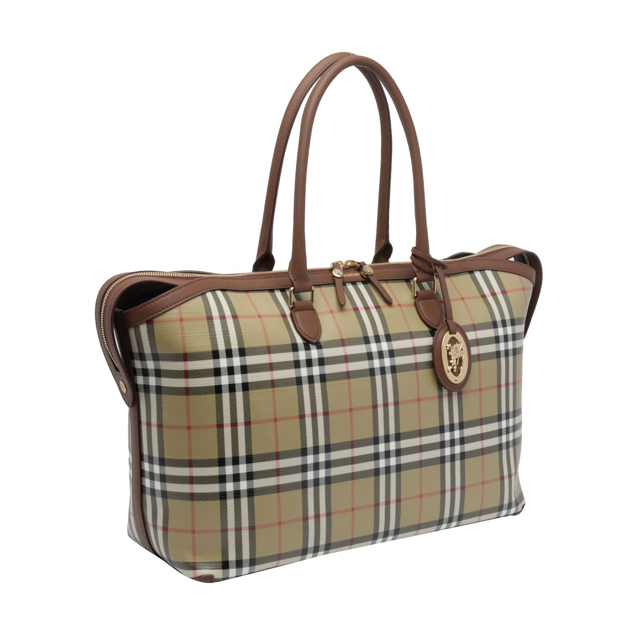 Burberry Women Medium Check Zip Tote Bag BURBERRY
