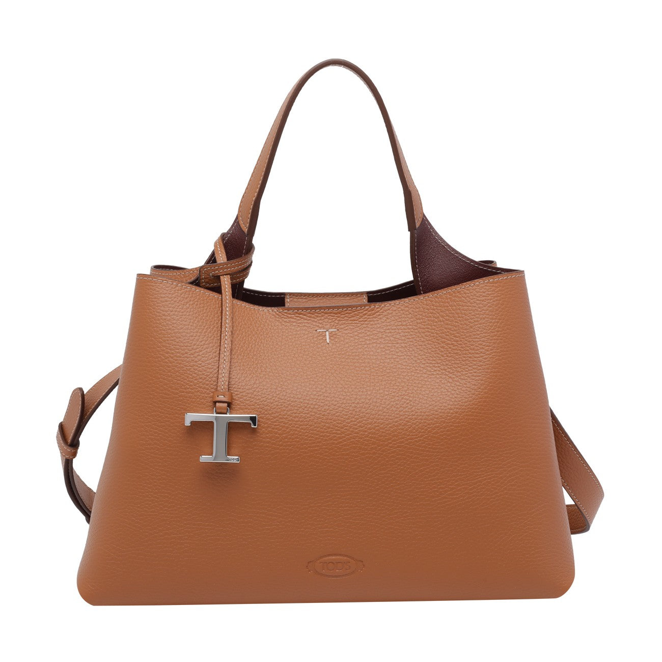 Tod's Women Medium Leather Handbag With T Timeless Charm TOD'S