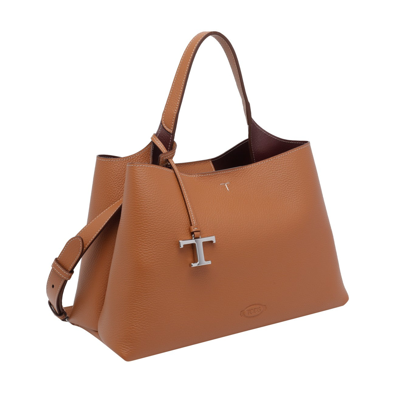 Tod's Women Medium Leather Handbag With T Timeless Charm TOD'S
