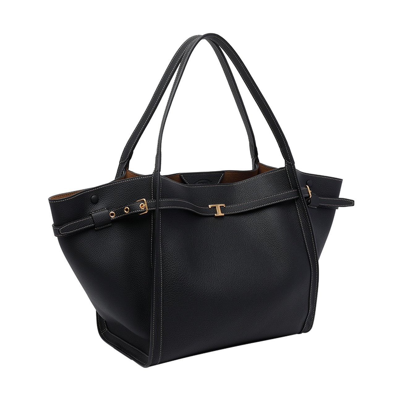 Tod's Women Medium Leather Shopping Bag With T Timeless Logo TOD'S