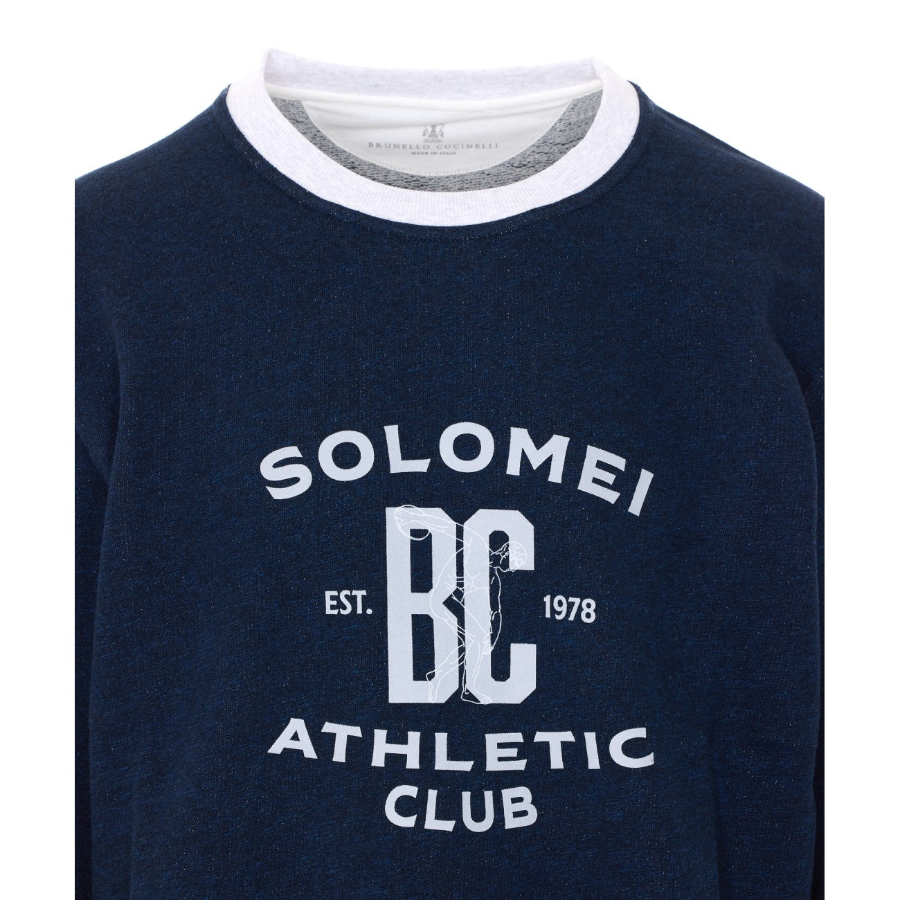 Brunello Cucinelli Men Melange Sweatshirt And Linen Topwear With Print BRUNELLO CUCINELLI