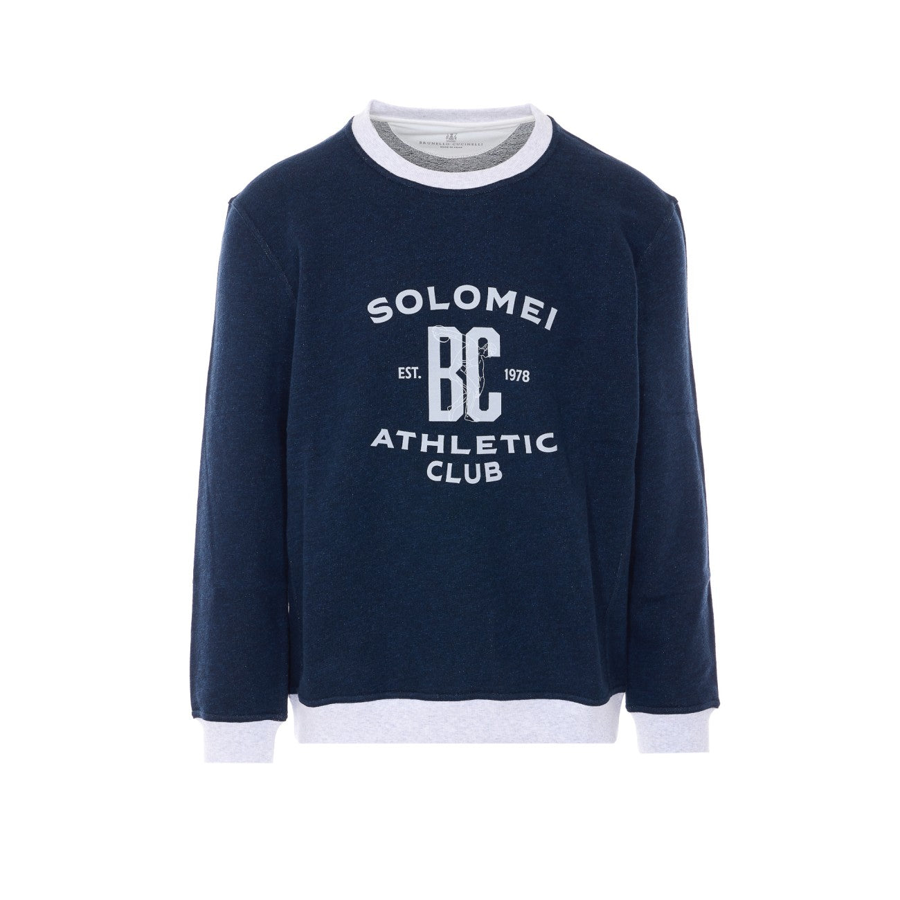 Brunello Cucinelli Men Melange Sweatshirt And Linen Topwear With Print BRUNELLO CUCINELLI
