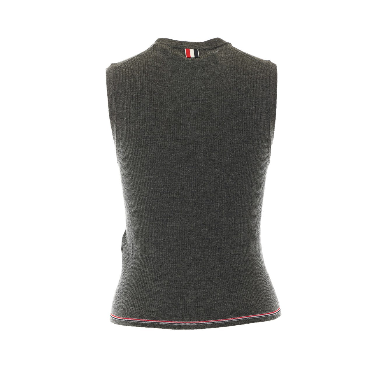 Thom Browne Women Merino Wool Knitted Tank Top With Stripe THOM BROWNE