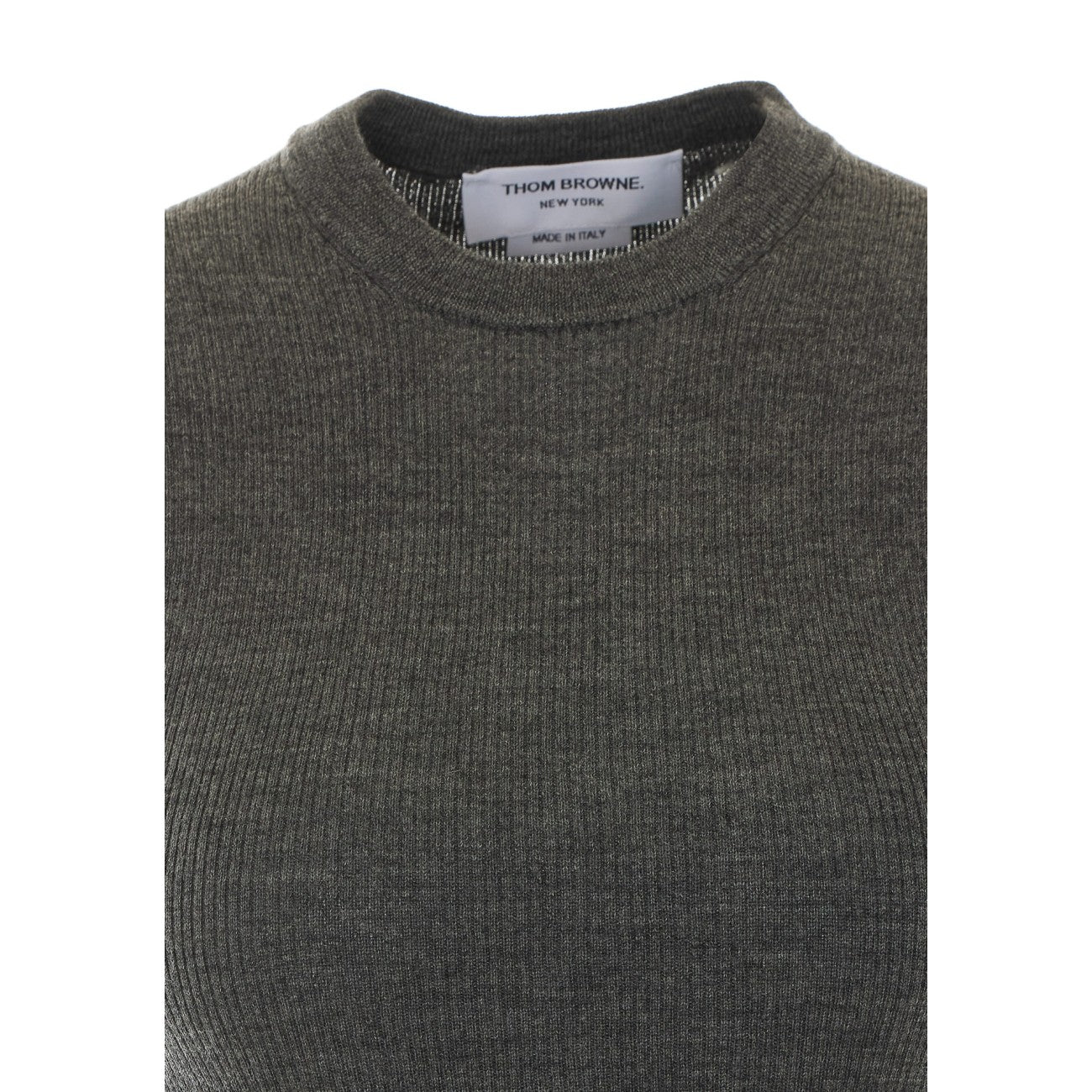 Thom Browne Women Merino Wool Knitted Tank Top With Stripe THOM BROWNE