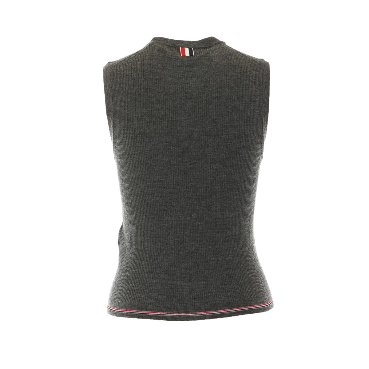 Thom Browne Women Merino Wool Knitted Tank Top With Stripe THOM BROWNE
