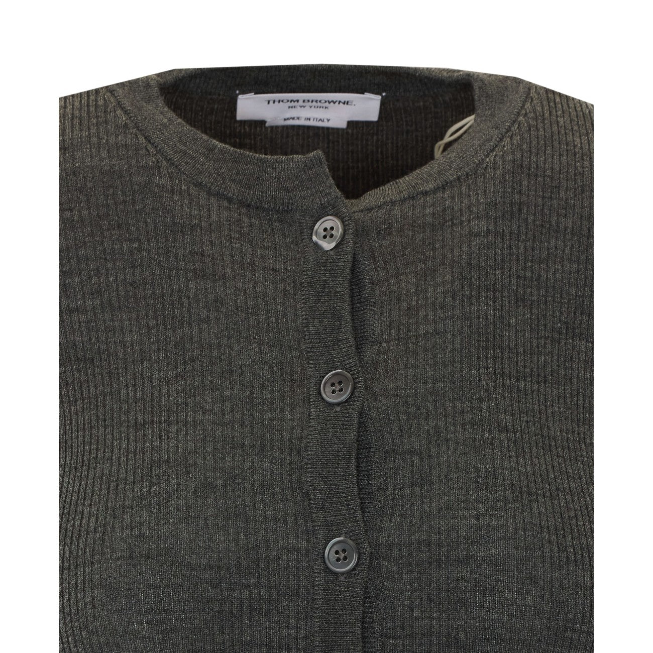 Thom Browne Women Merino Wool Rib Stitch Cardigan THOM BROWNE