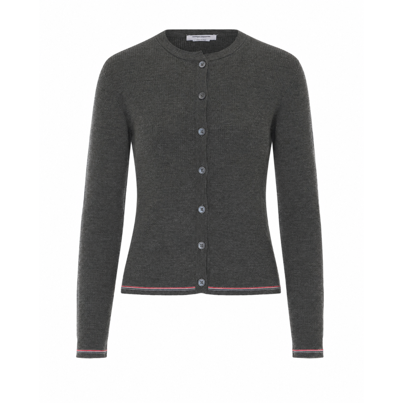 Thom Browne Women Merino Wool Rib Stitch Cardigan THOM BROWNE