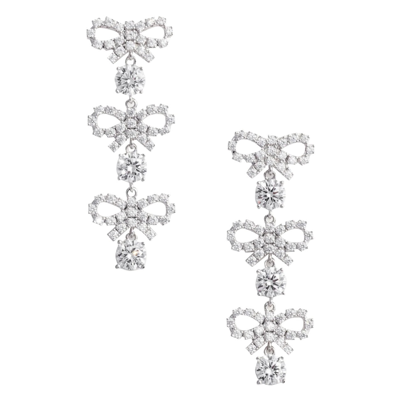 Self Portrait Women Micro Bow Crystal Tiered Earrings SELF-PORTRAIT