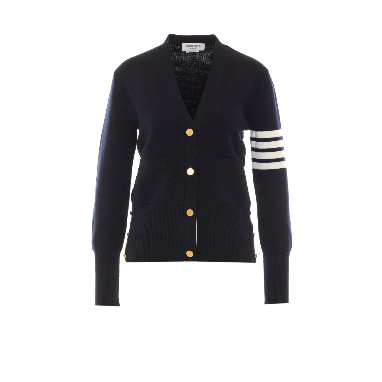 Thom Browne Women Milano Classic Cardigan With 4 Bar Stripe