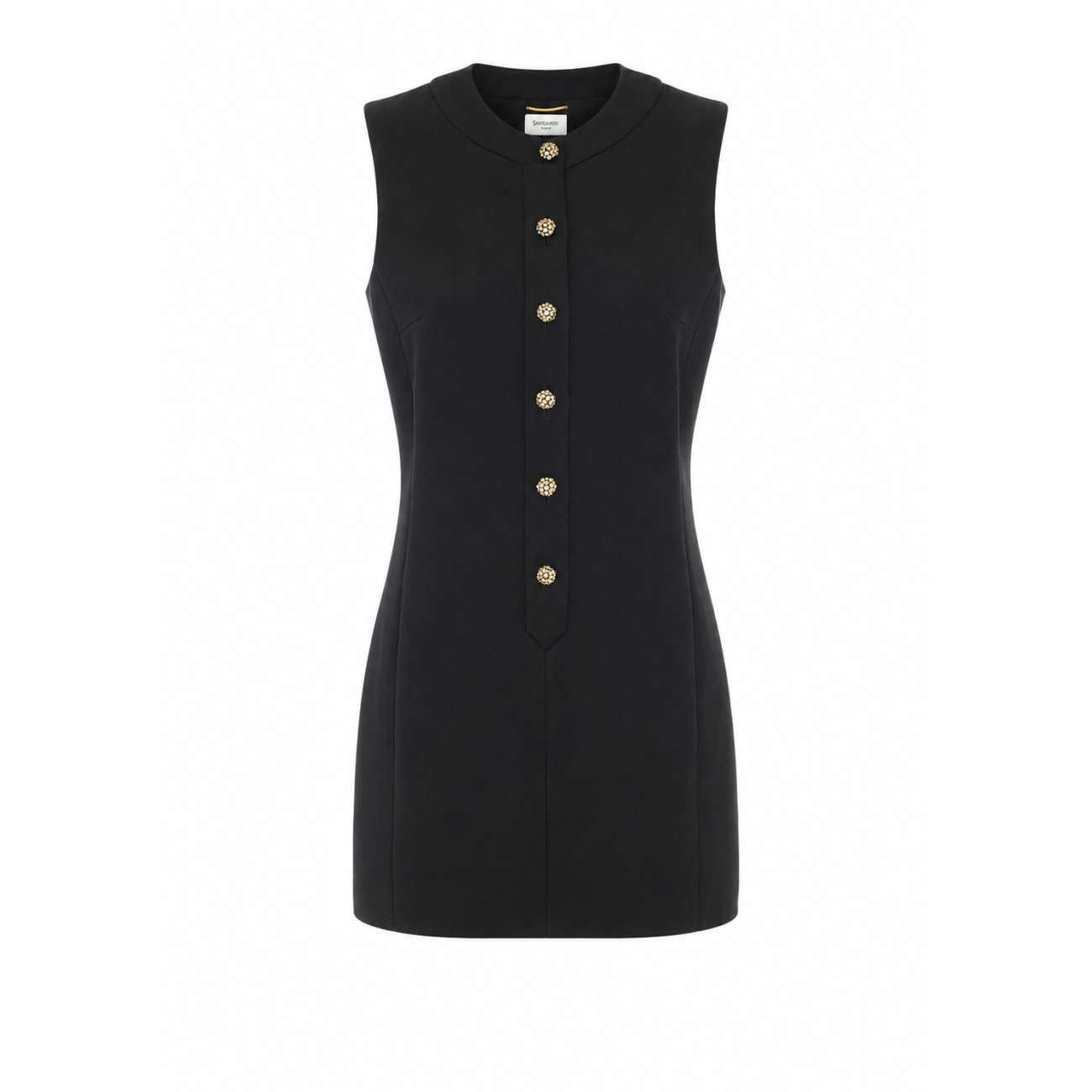 Saint Laurent Women Mini Buttons And Crystals Dress SAINT LAURENT