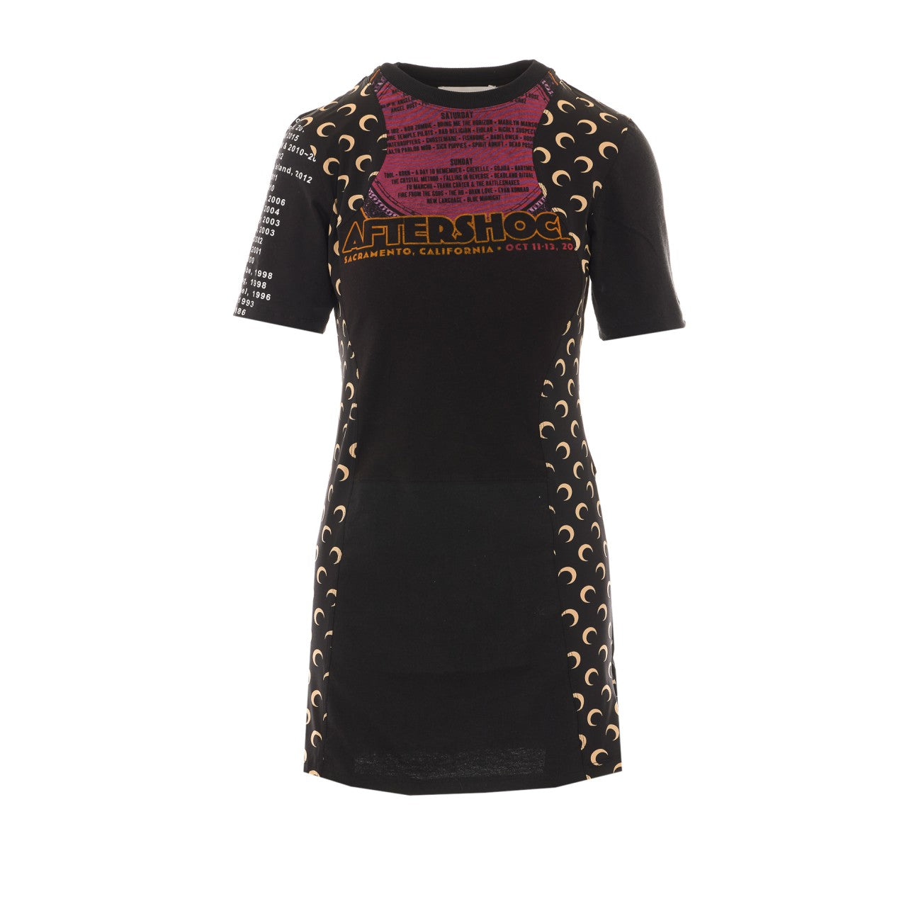 Marine Serre Women Mini Dress With Moon And Aftershock Print MARINE SERRE