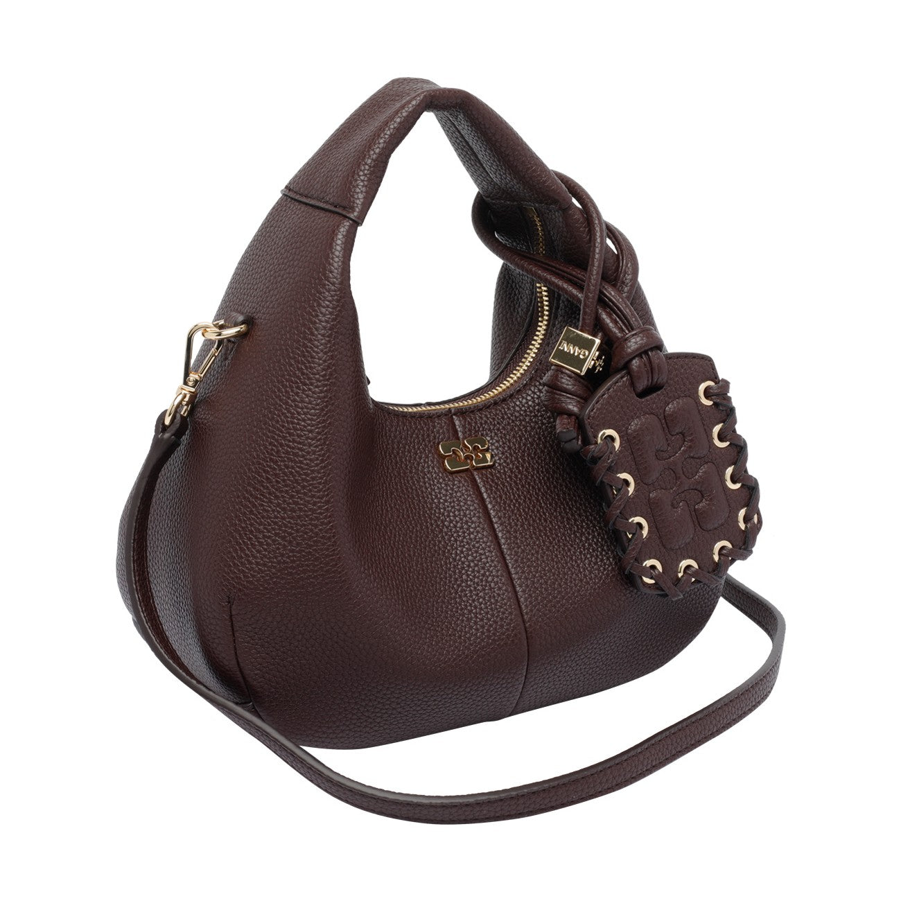 Ganni Women Mini Logo Hobo Bag GANNI