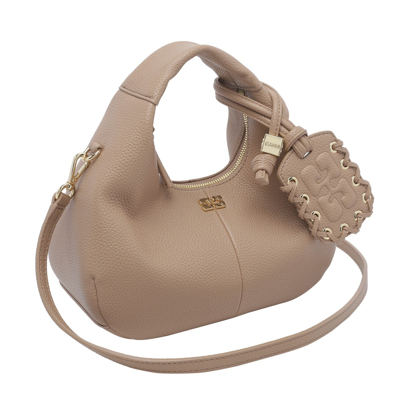 Ganni Women Mini Logo Hobo Bag GANNI
