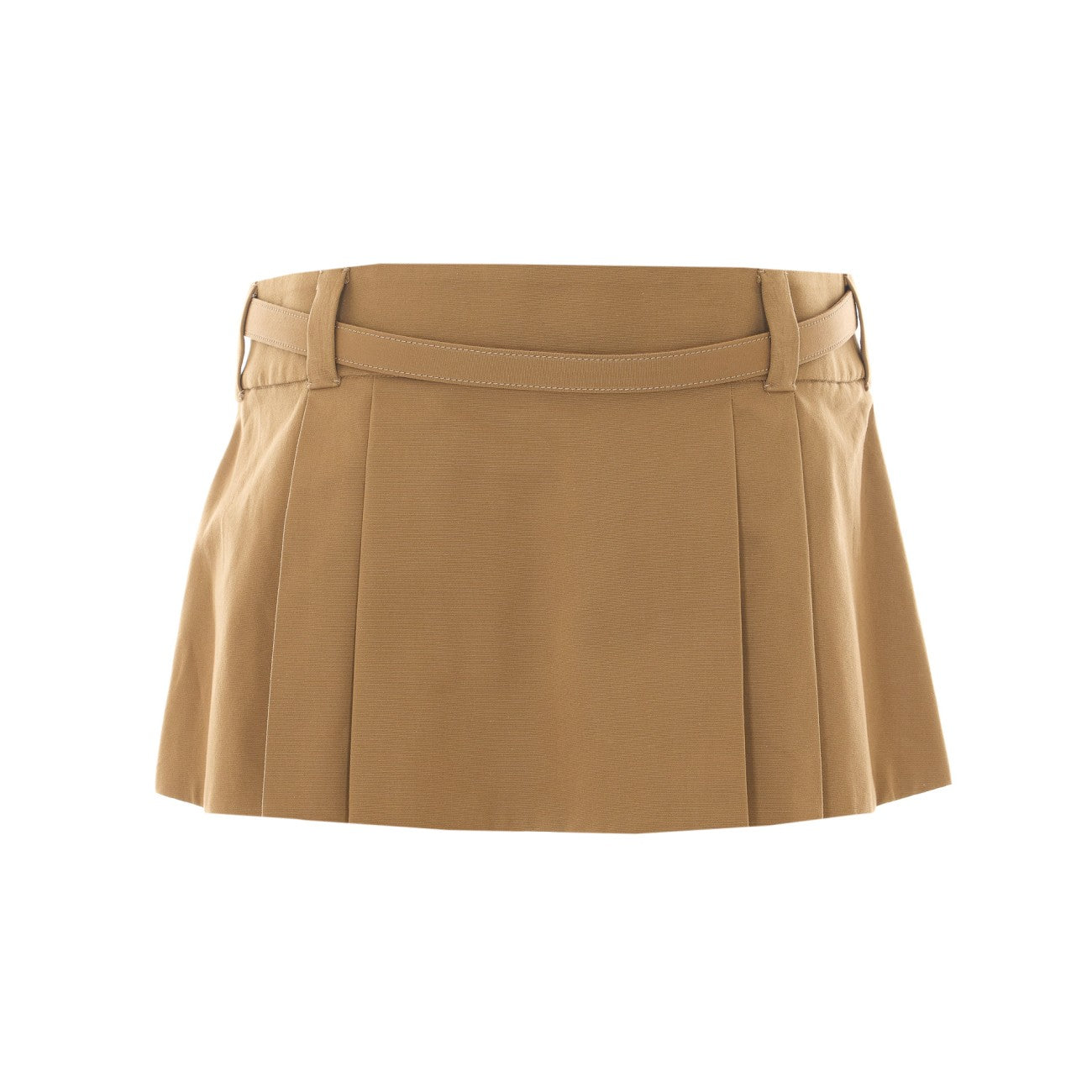 Miu Miu Women Mini Logo Pleated Skirt MIU MIU