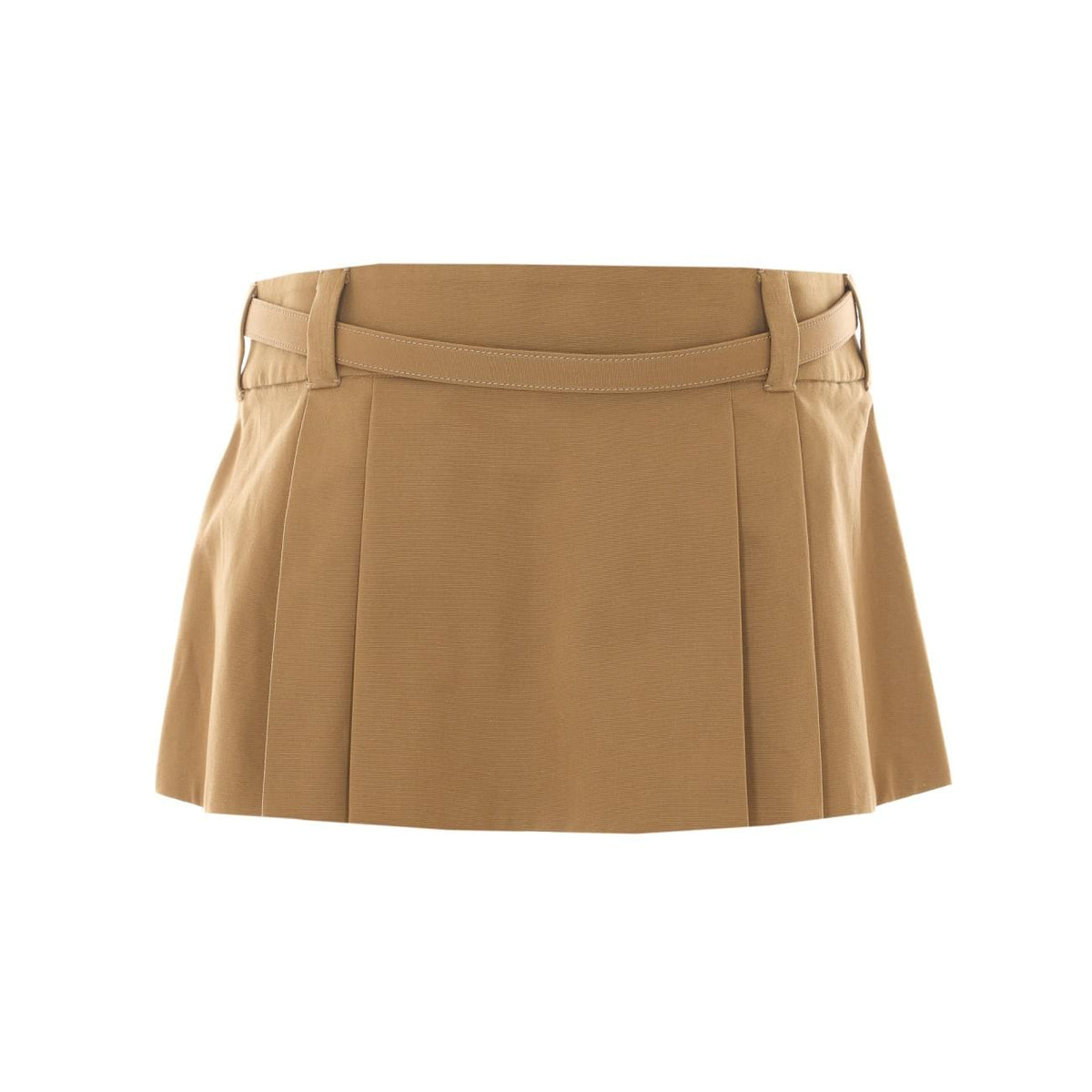 Miu Miu Women Mini Logo Pleated Skirt MIU MIU