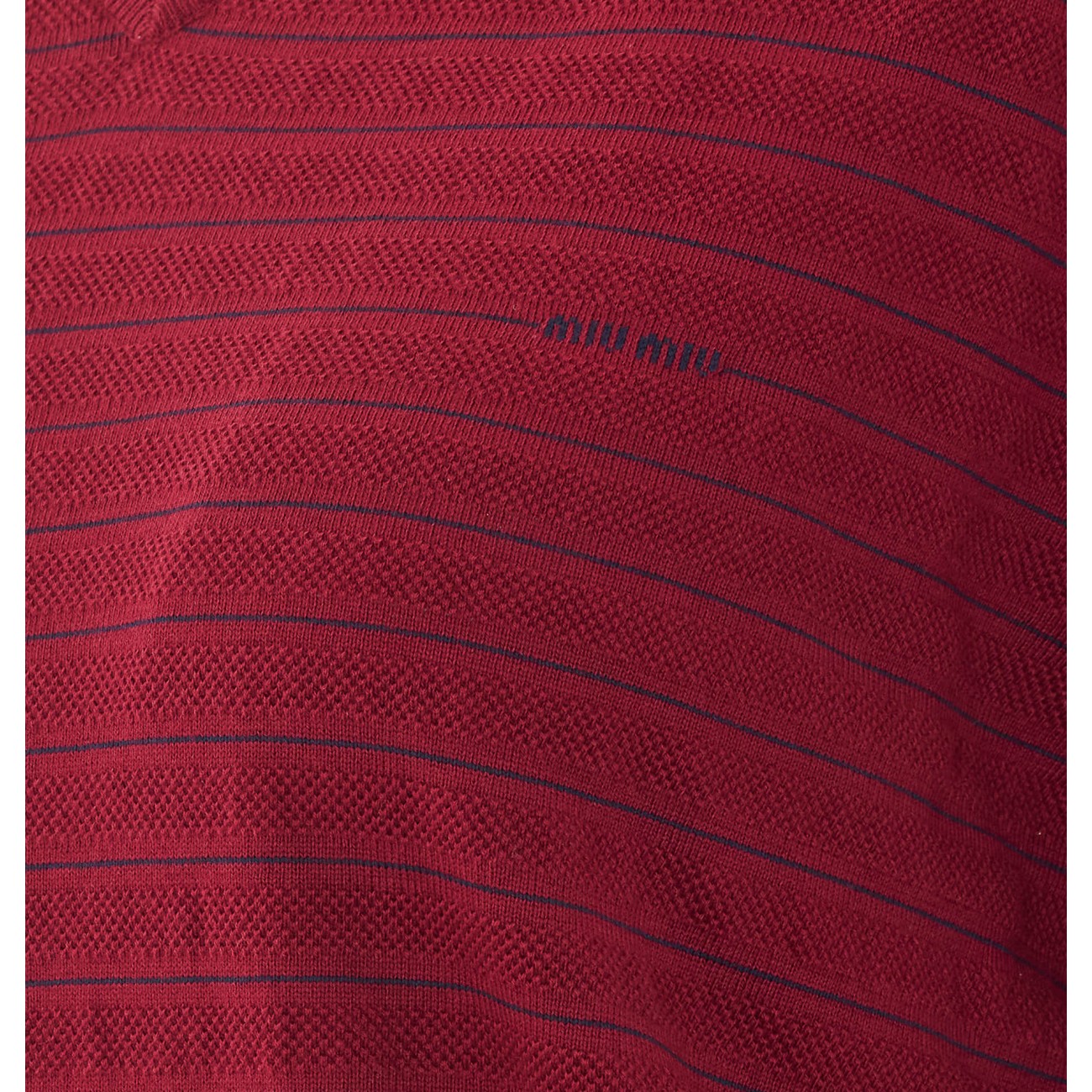 Miu Miu Women Mini Miu Miu Logo V Neck Polo MIU MIU