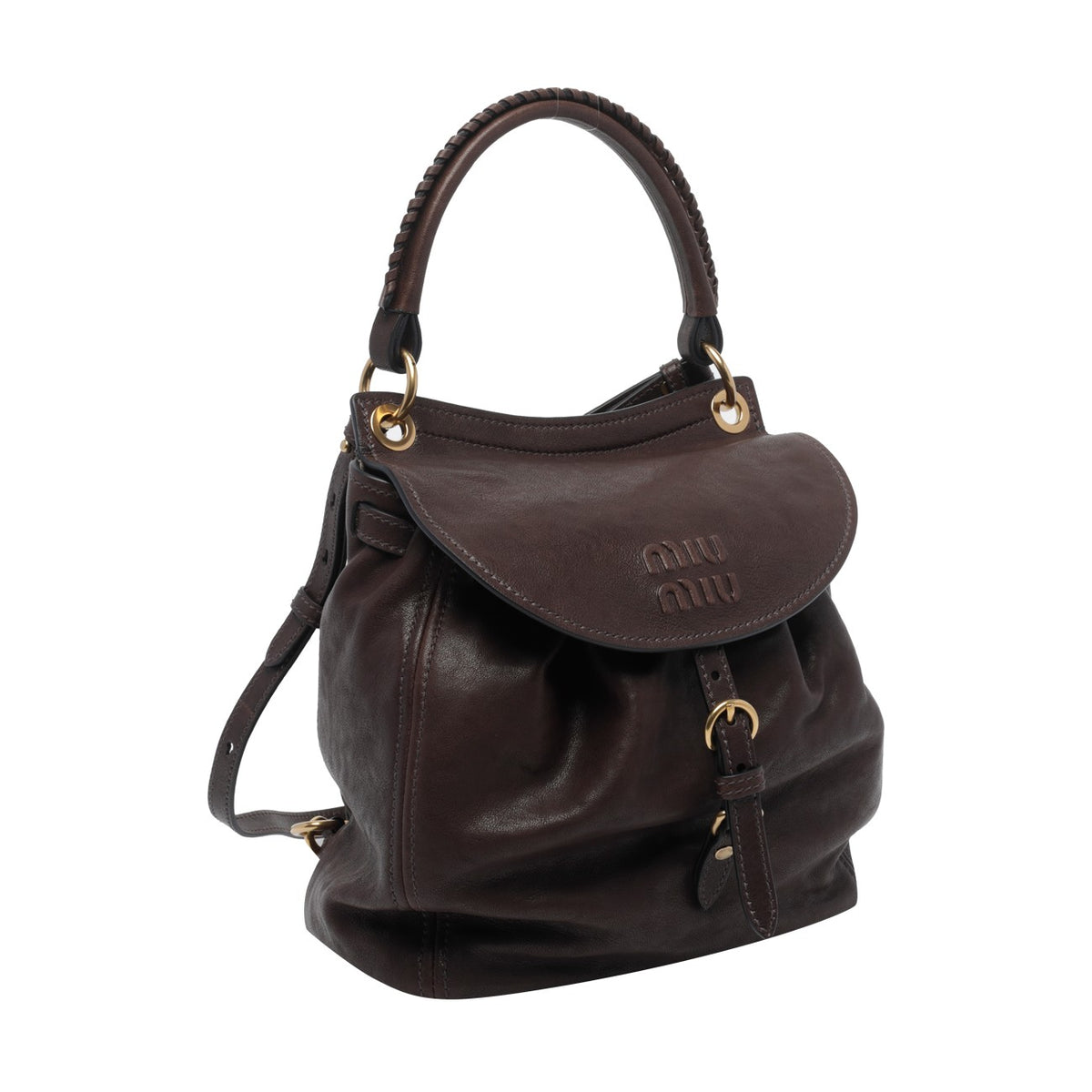 Miu Miu Women Miu Miu Logo Leather Backpack MIU MIU