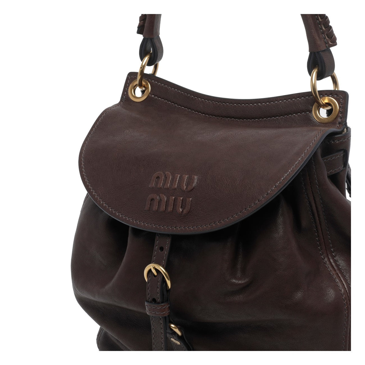 Miu Miu Women Miu Miu Logo Leather Backpack MIU MIU