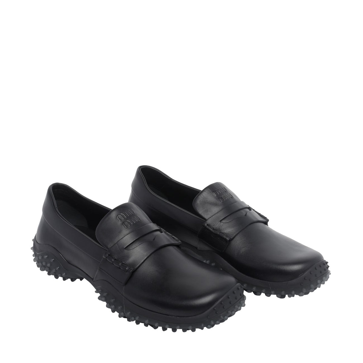 Miu Miu Women Miu Miu Logo Leather Loafers MIU MIU
