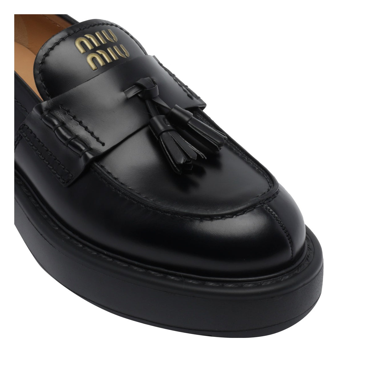 Miu Miu Women Miu Miu Logo Leather Loafers MIU MIU