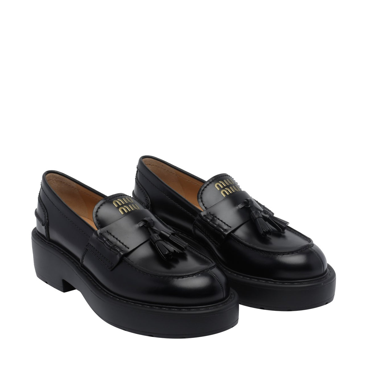 Miu Miu Women Miu Miu Logo Leather Loafers MIU MIU