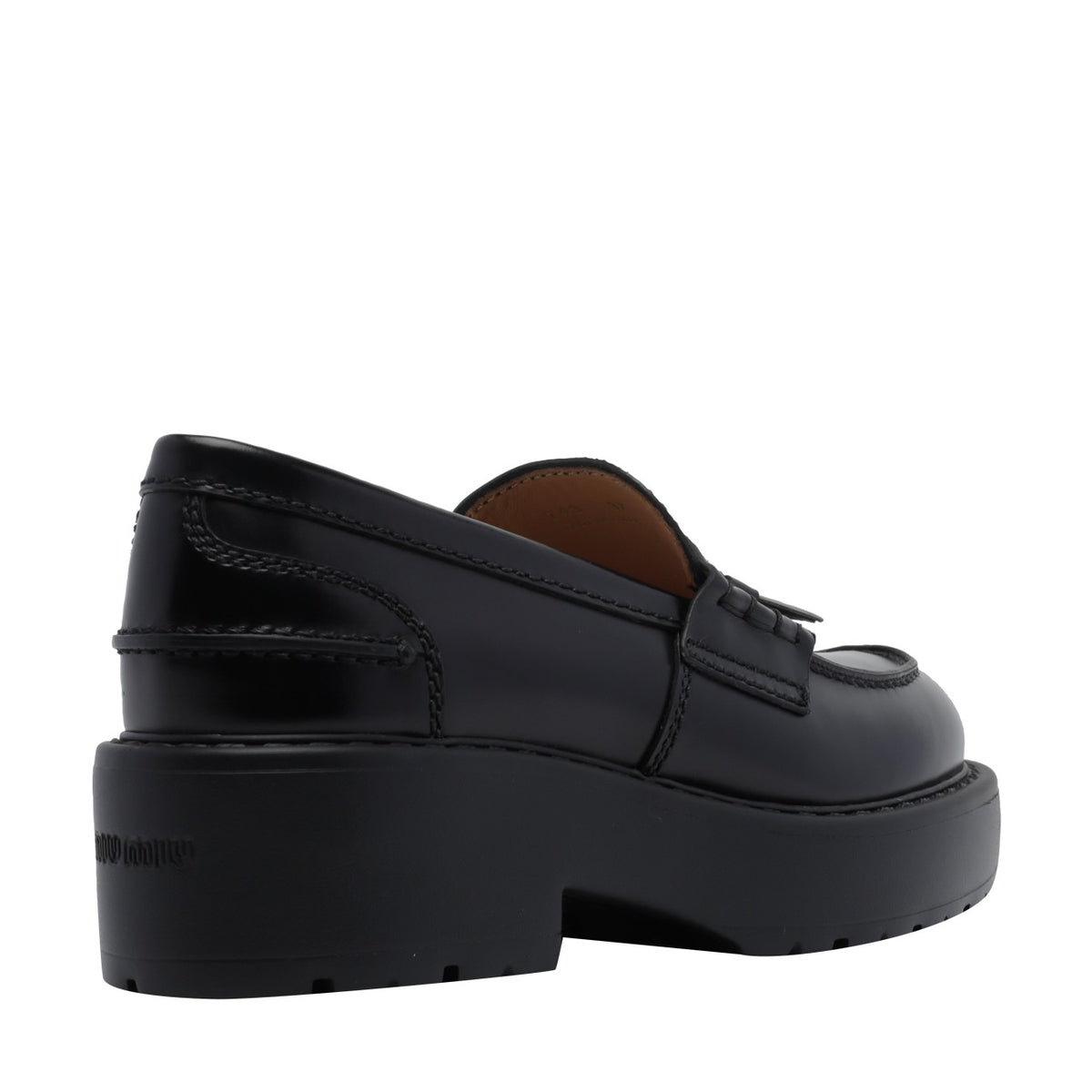 Miu Miu Women Miu Miu Logo Leather Loafers MIU MIU
