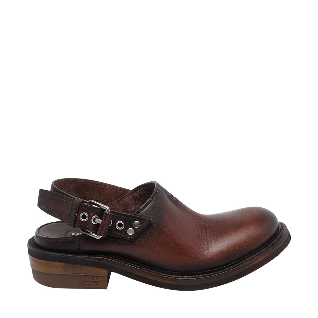 Miu Miu Women Miu Miu Logo Leather Sabot MIU MIU