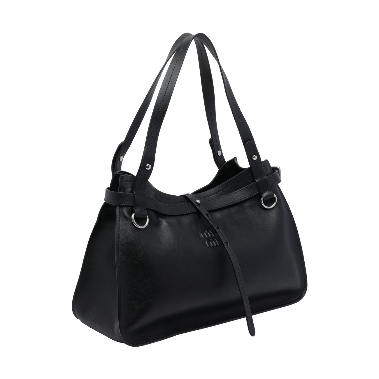 Miu Miu Women Miu Miu Logo Leather Shoulder Bag MIU MIU