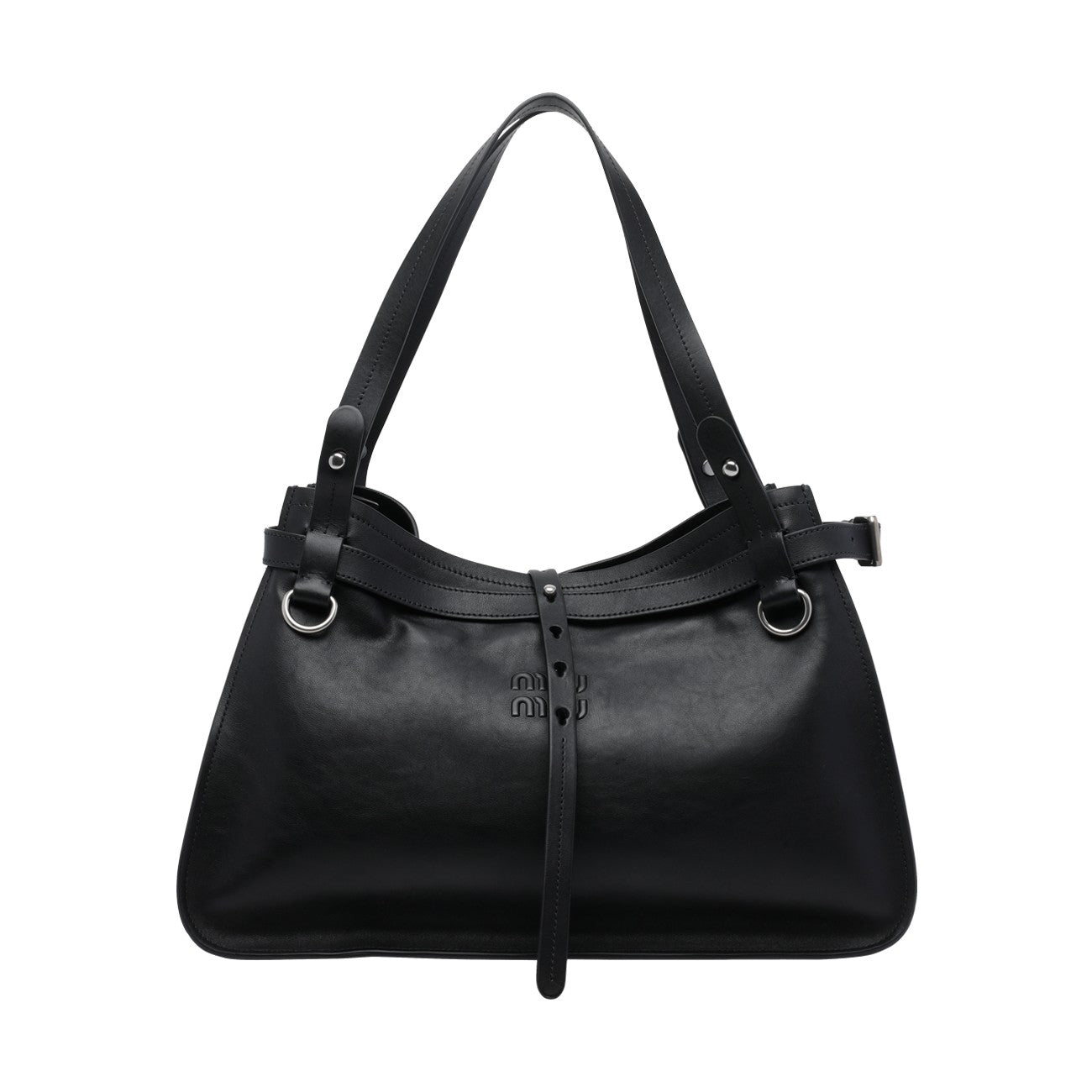 Miu Miu Women Miu Miu Logo Leather Shoulder Bag MIU MIU