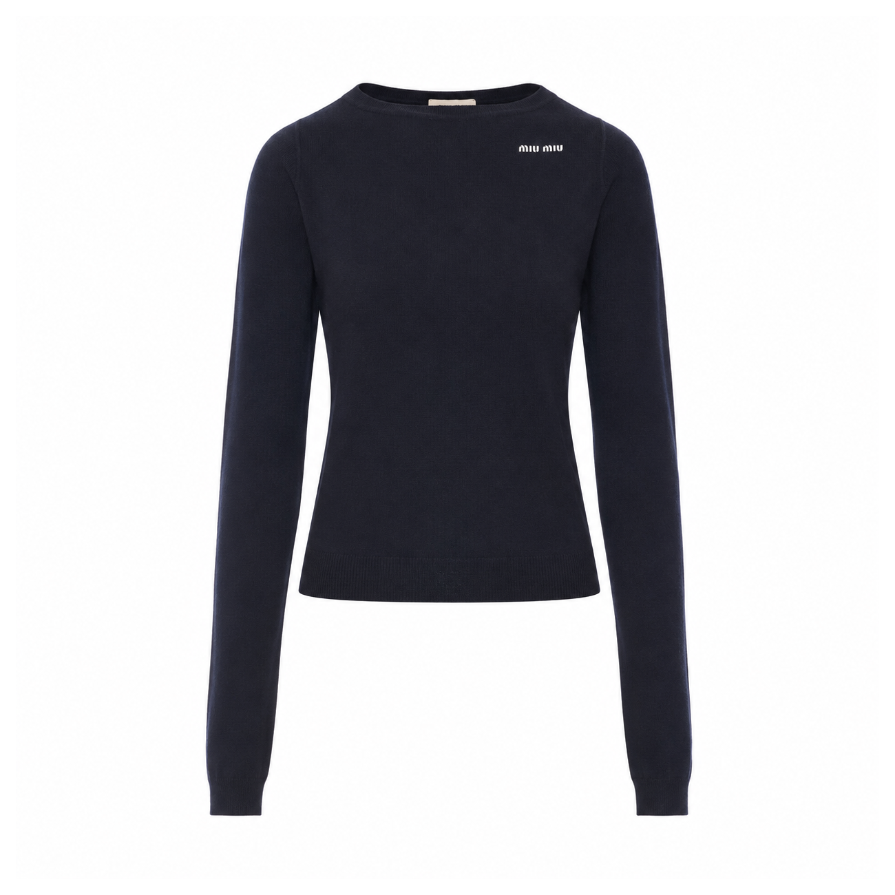 Miu Miu Women Miu Miu Logo Wool Boat Neck Shirt MIU MIU