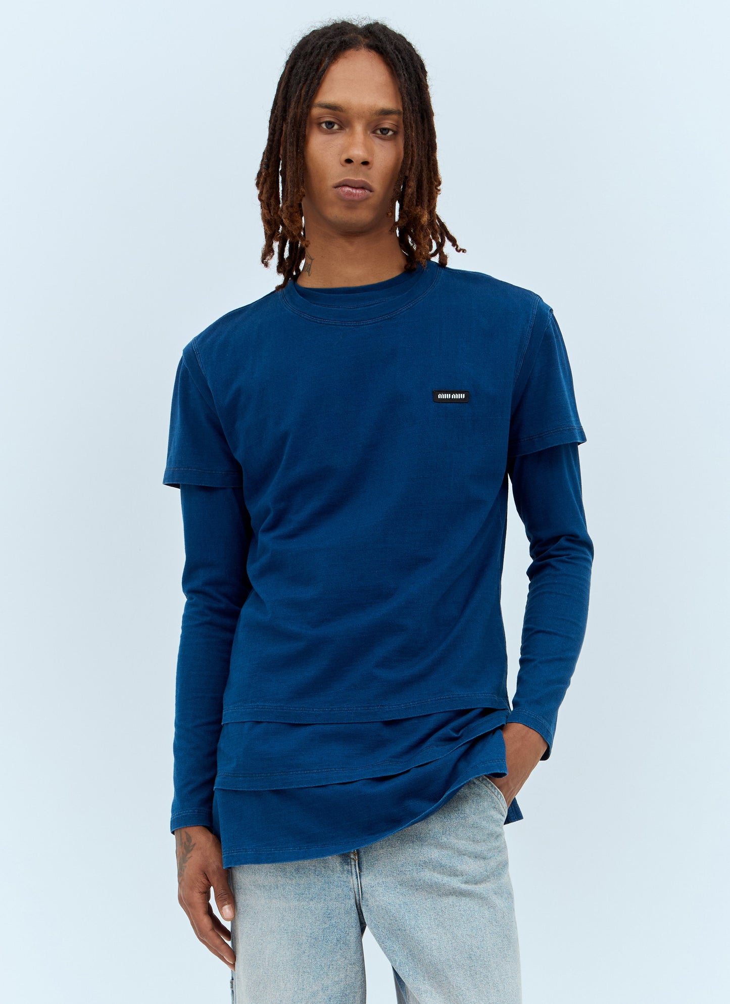 Miu Miu Men Set Of Three Logo-Patch T-Shirts MIU MIU
